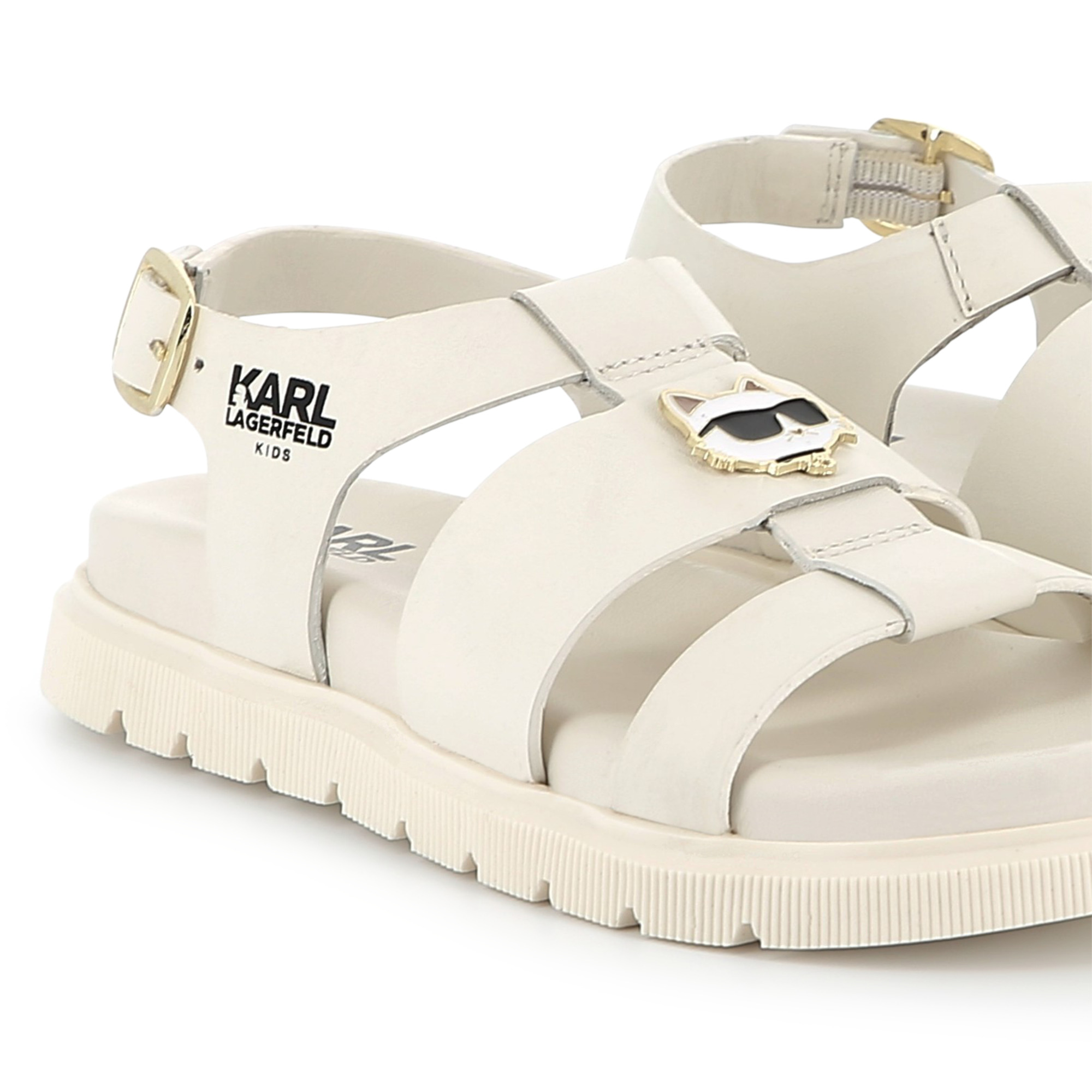 Buckled leather sandals KARL LAGERFELD KIDS for GIRL