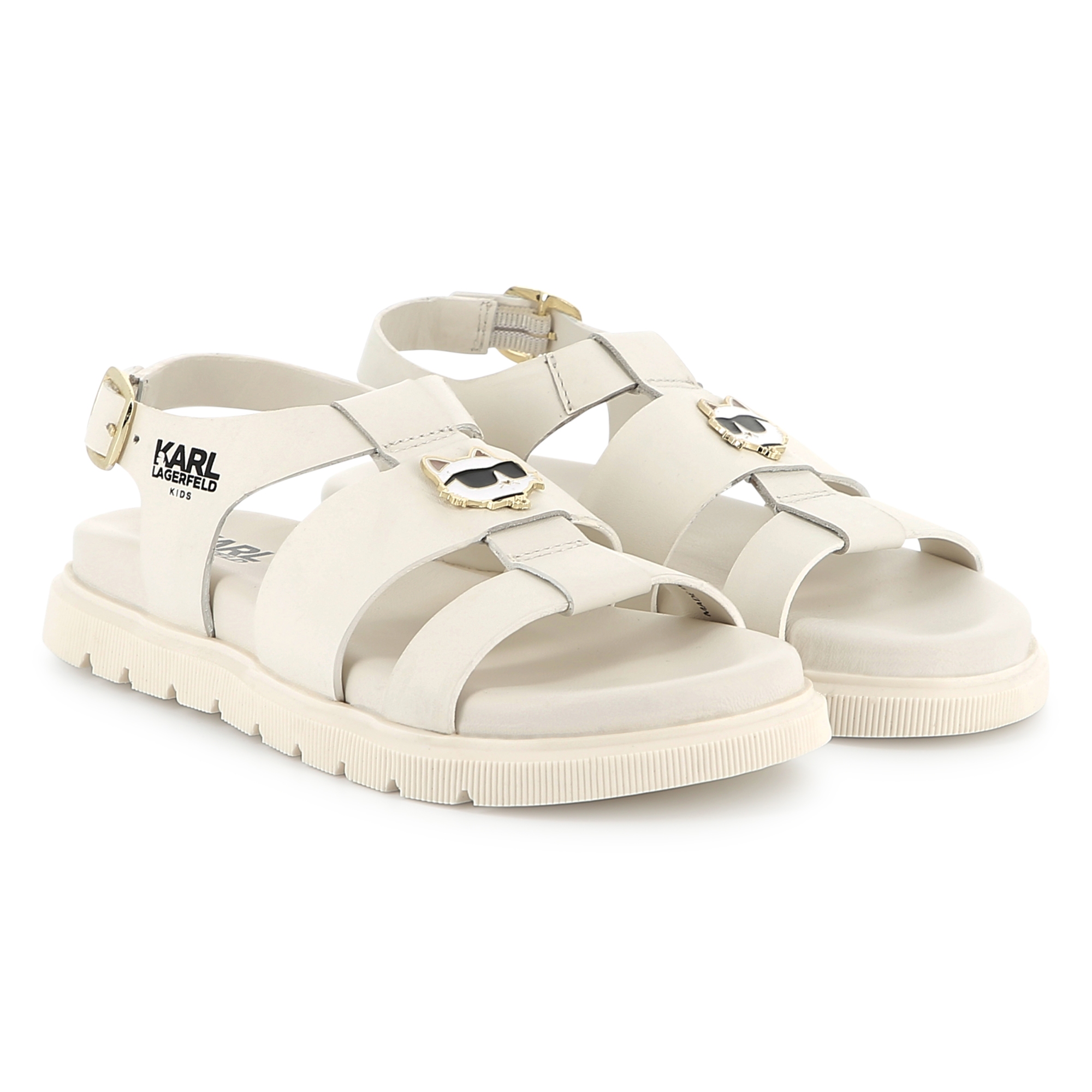 Buckled leather sandals KARL LAGERFELD KIDS for GIRL