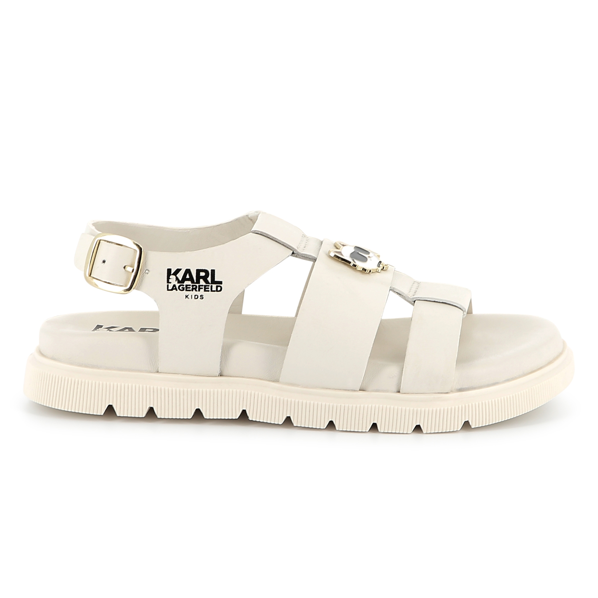 Sandales en cuir avec boucle KARL LAGERFELD KIDS pour FILLE