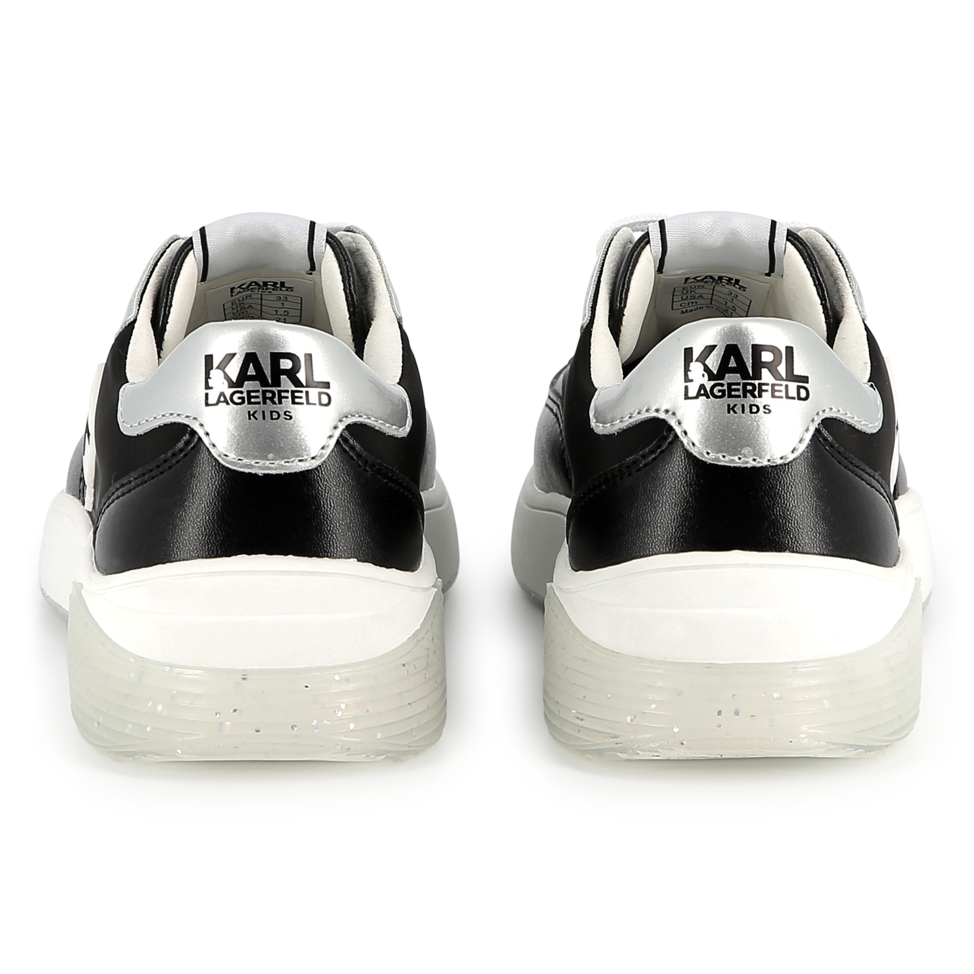 Lace-up trainers with badge KARL LAGERFELD KIDS for GIRL