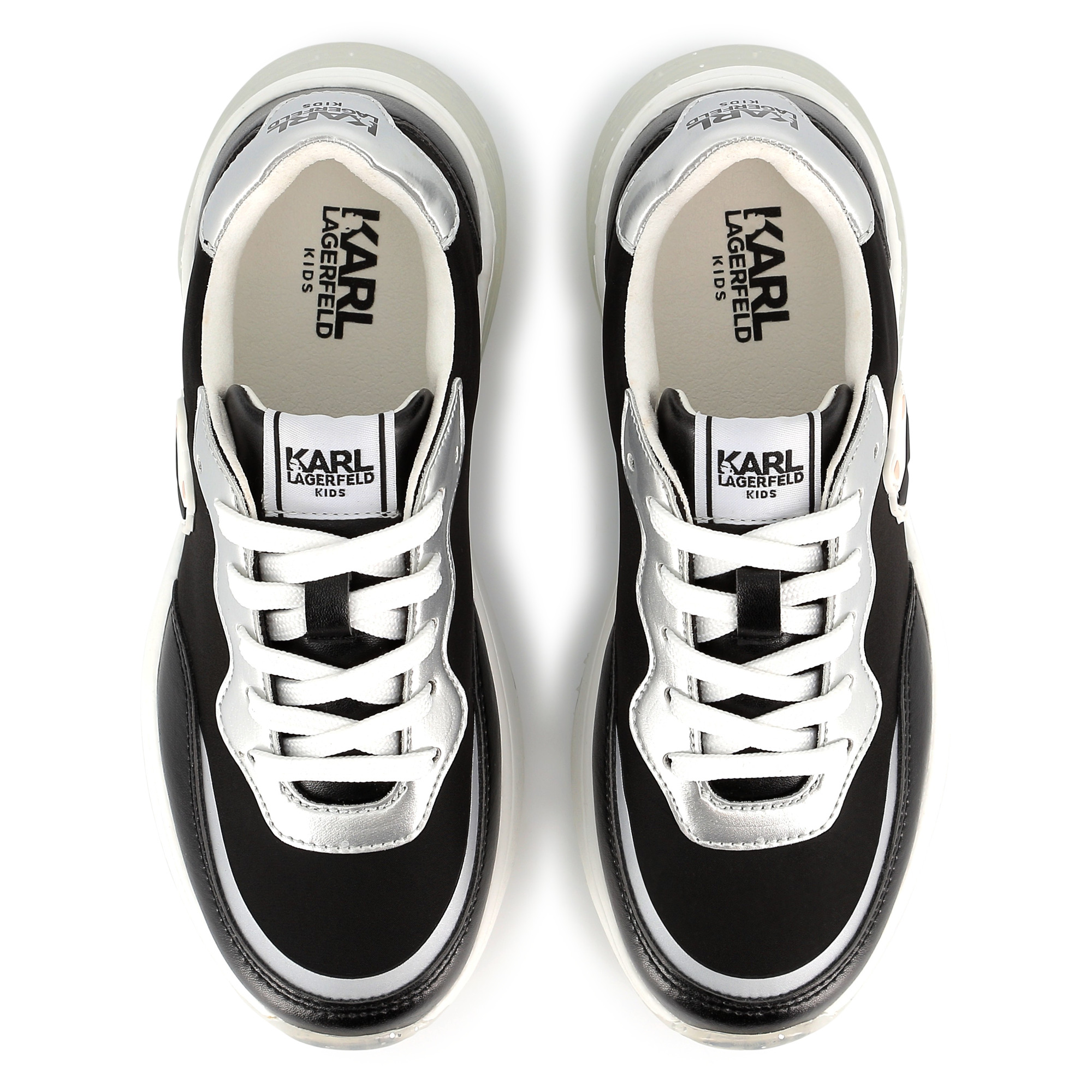 Lace-up trainers with badge KARL LAGERFELD KIDS for GIRL