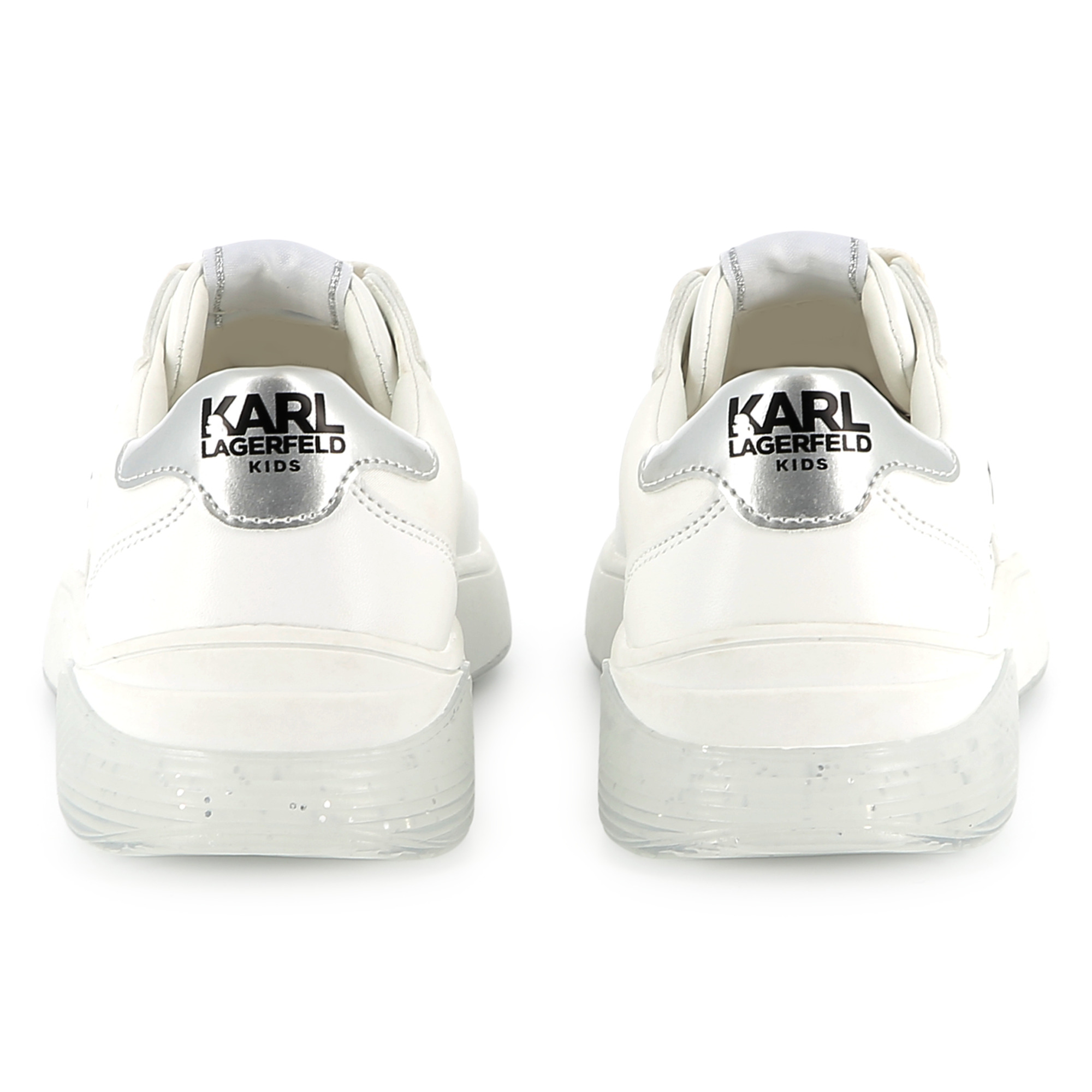 Lace-up trainers with badge KARL LAGERFELD KIDS for GIRL