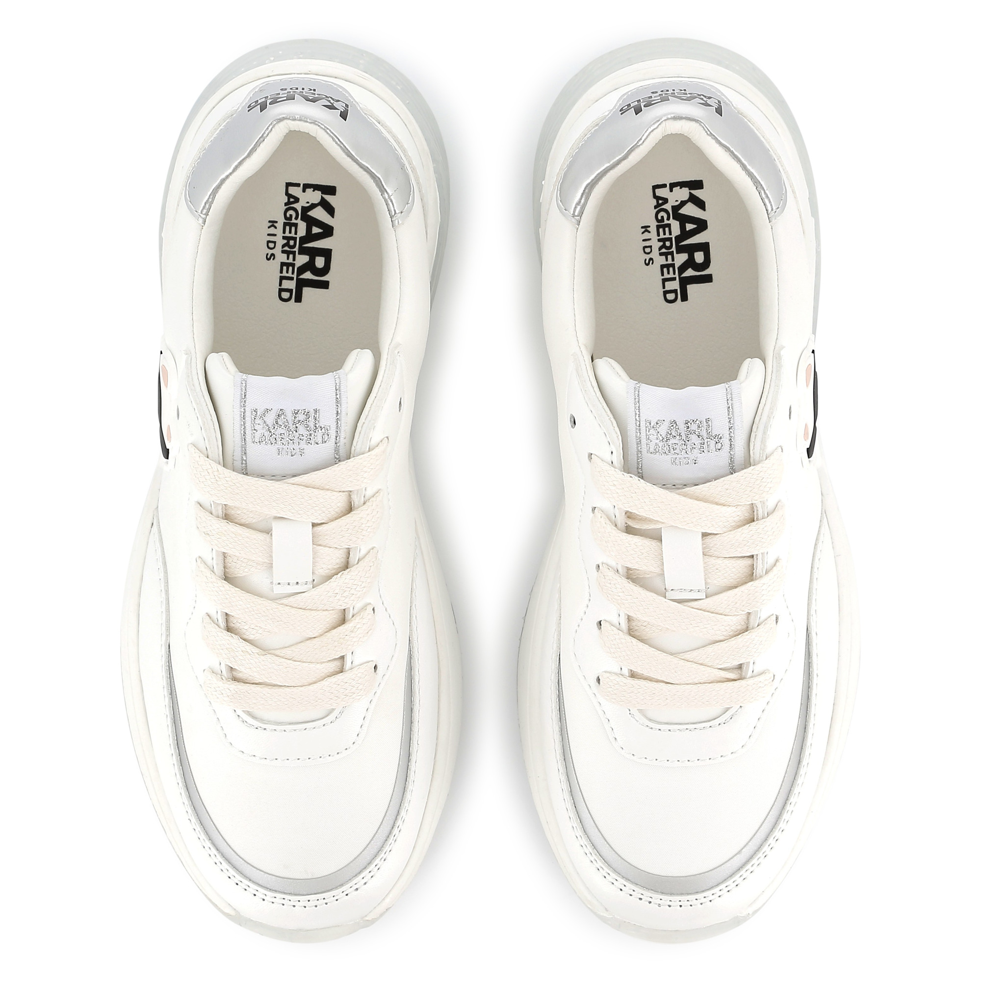 Lace-up trainers with badge KARL LAGERFELD KIDS for GIRL