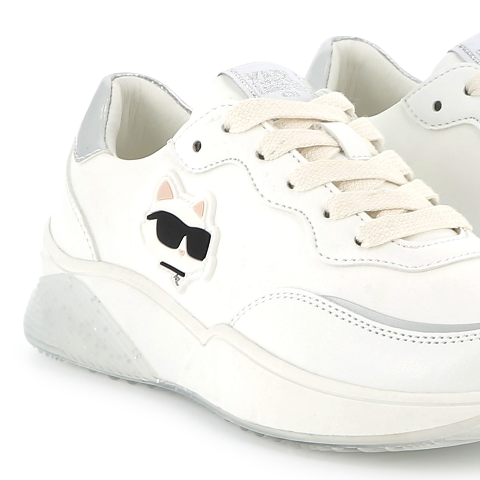 Lace-up trainers with badge KARL LAGERFELD KIDS for GIRL