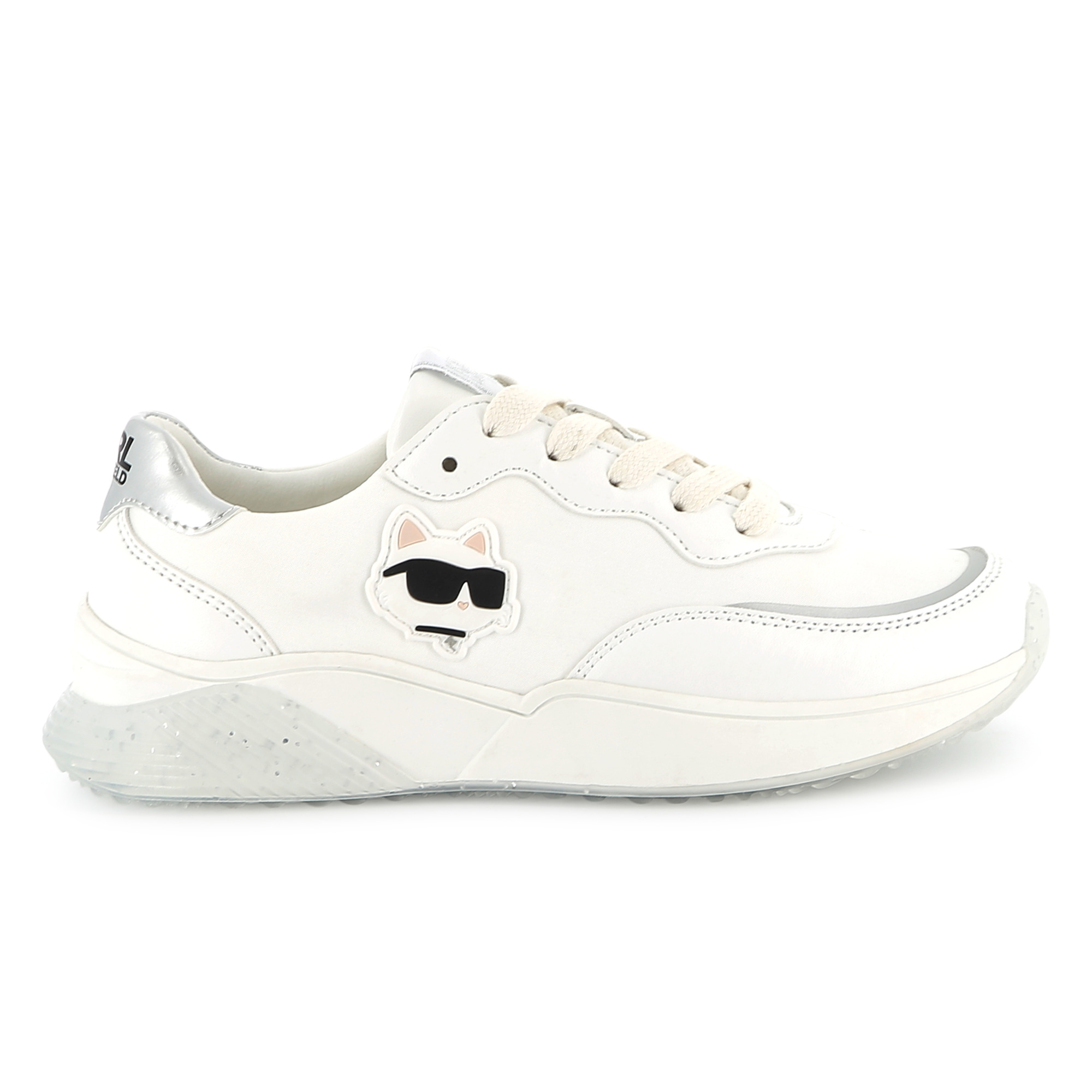 Lace-up trainers with badge KARL LAGERFELD KIDS for GIRL