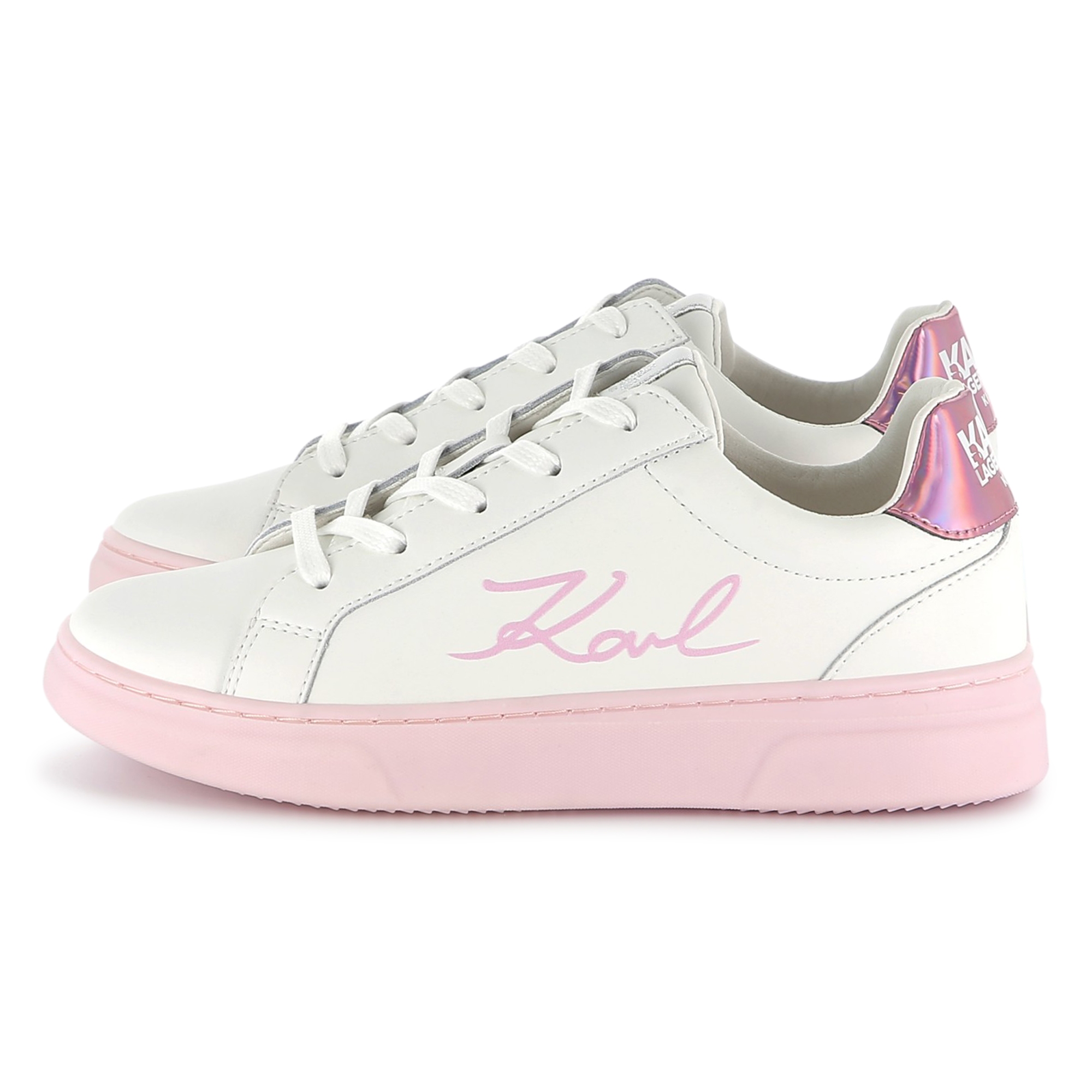 Sneakers in pelle con lacci KARL LAGERFELD KIDS Per BAMBINA