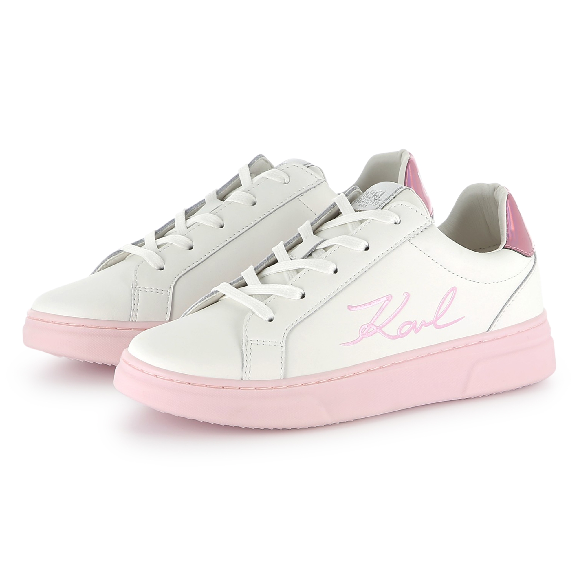 Lace-up leather trainers KARL LAGERFELD KIDS for GIRL