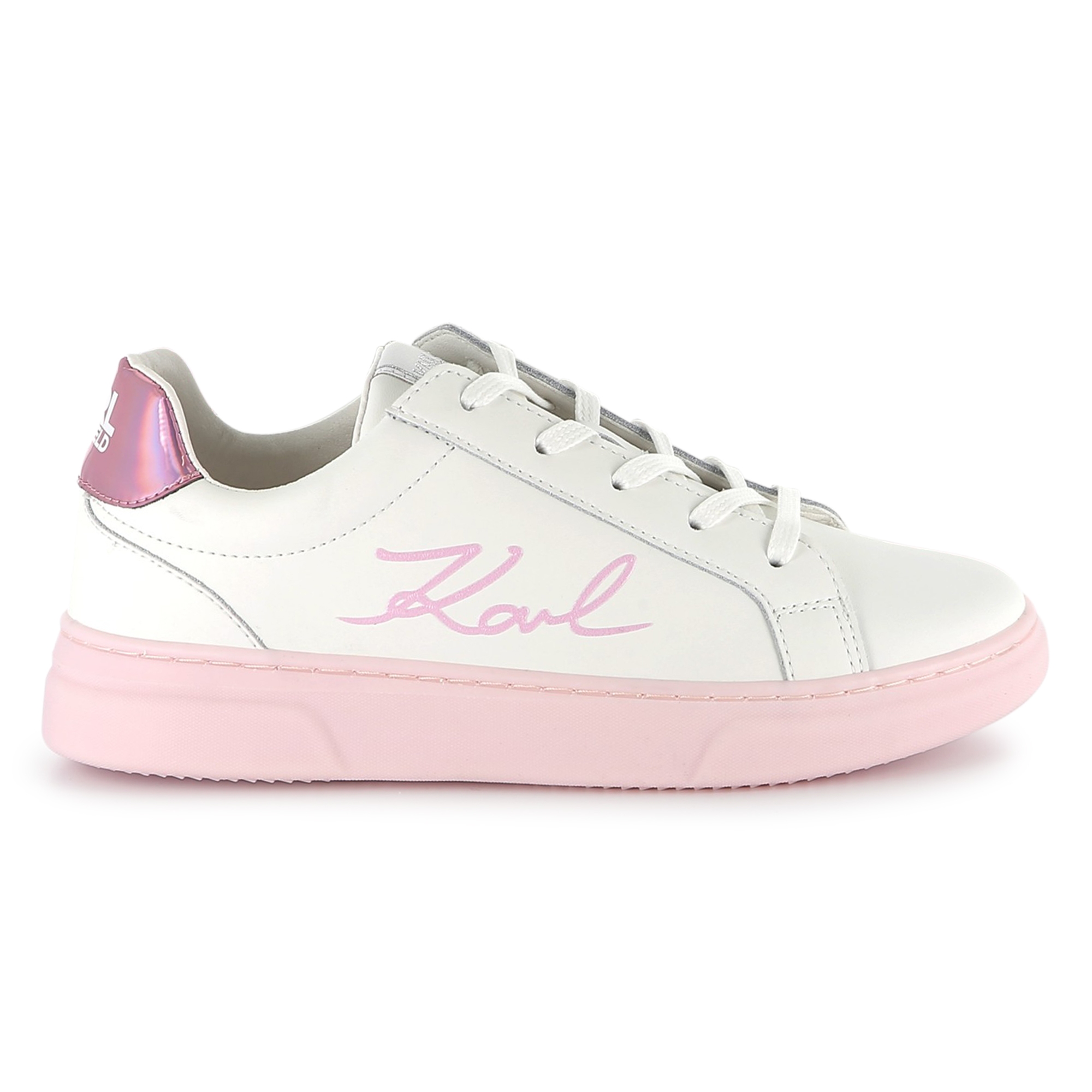 Baskets en cuir à lacets KARL LAGERFELD KIDS pour FILLE