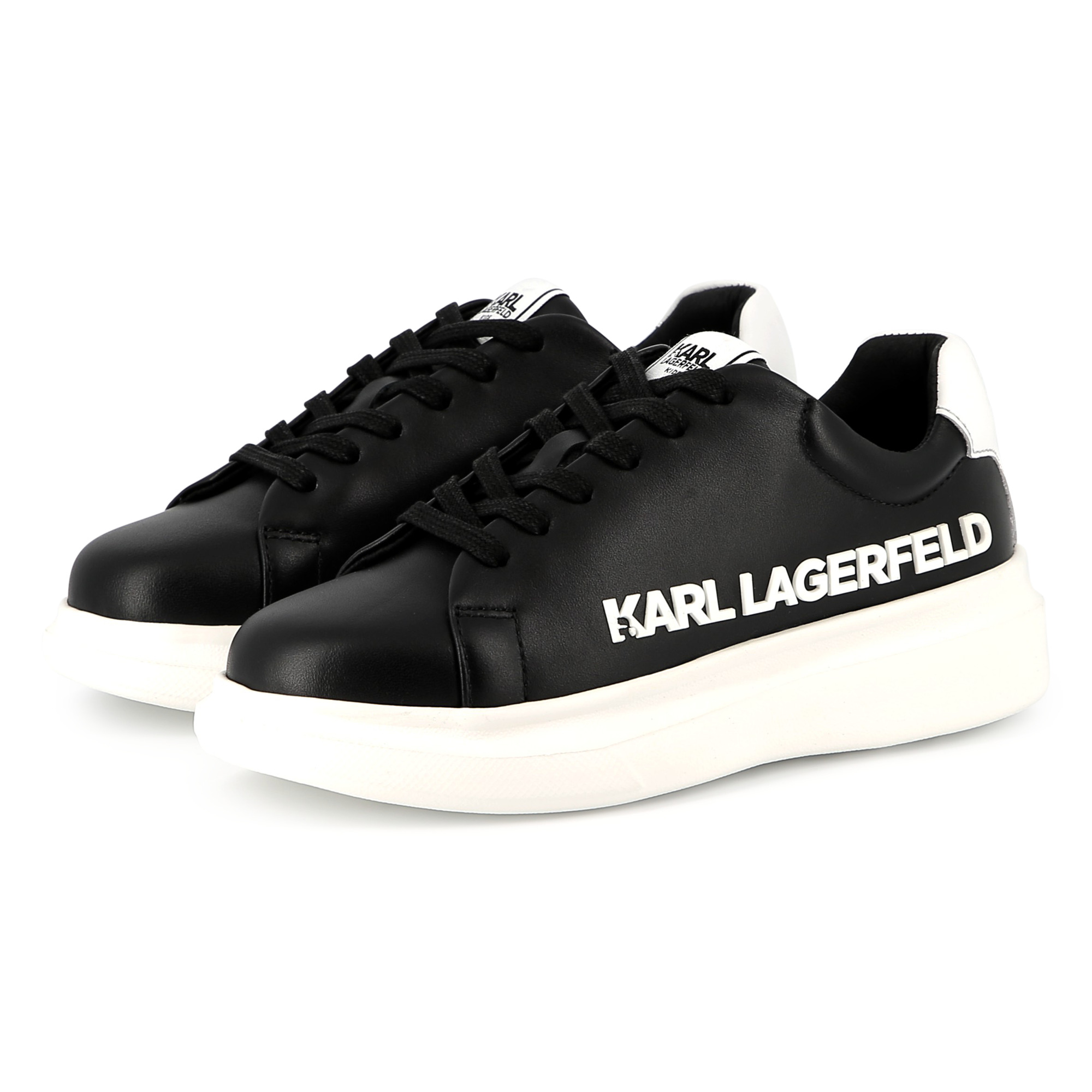 Sneakers in pelle con lacci KARL LAGERFELD KIDS Per UNISEX