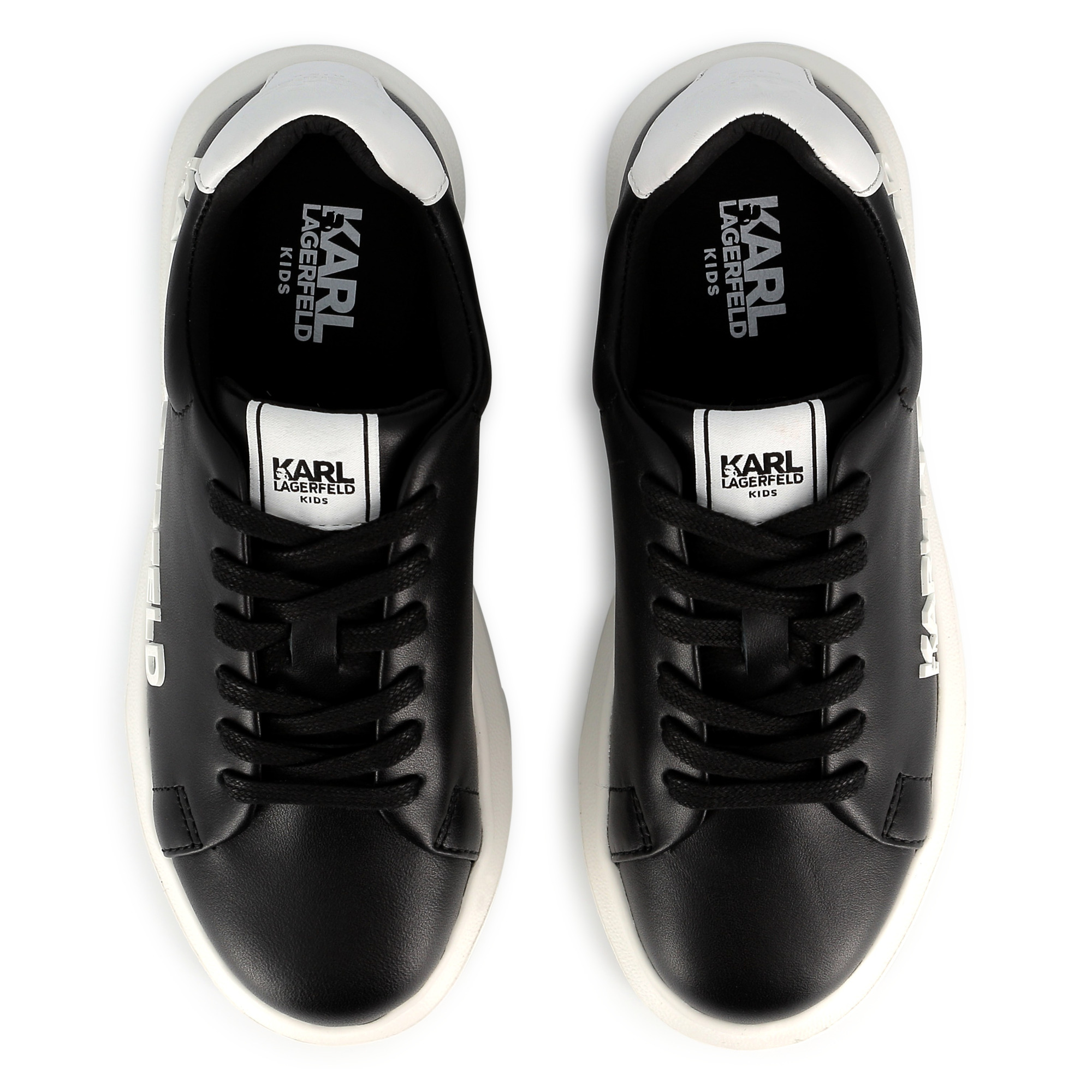 Leren sneakers met veters KARL LAGERFELD KIDS Voor