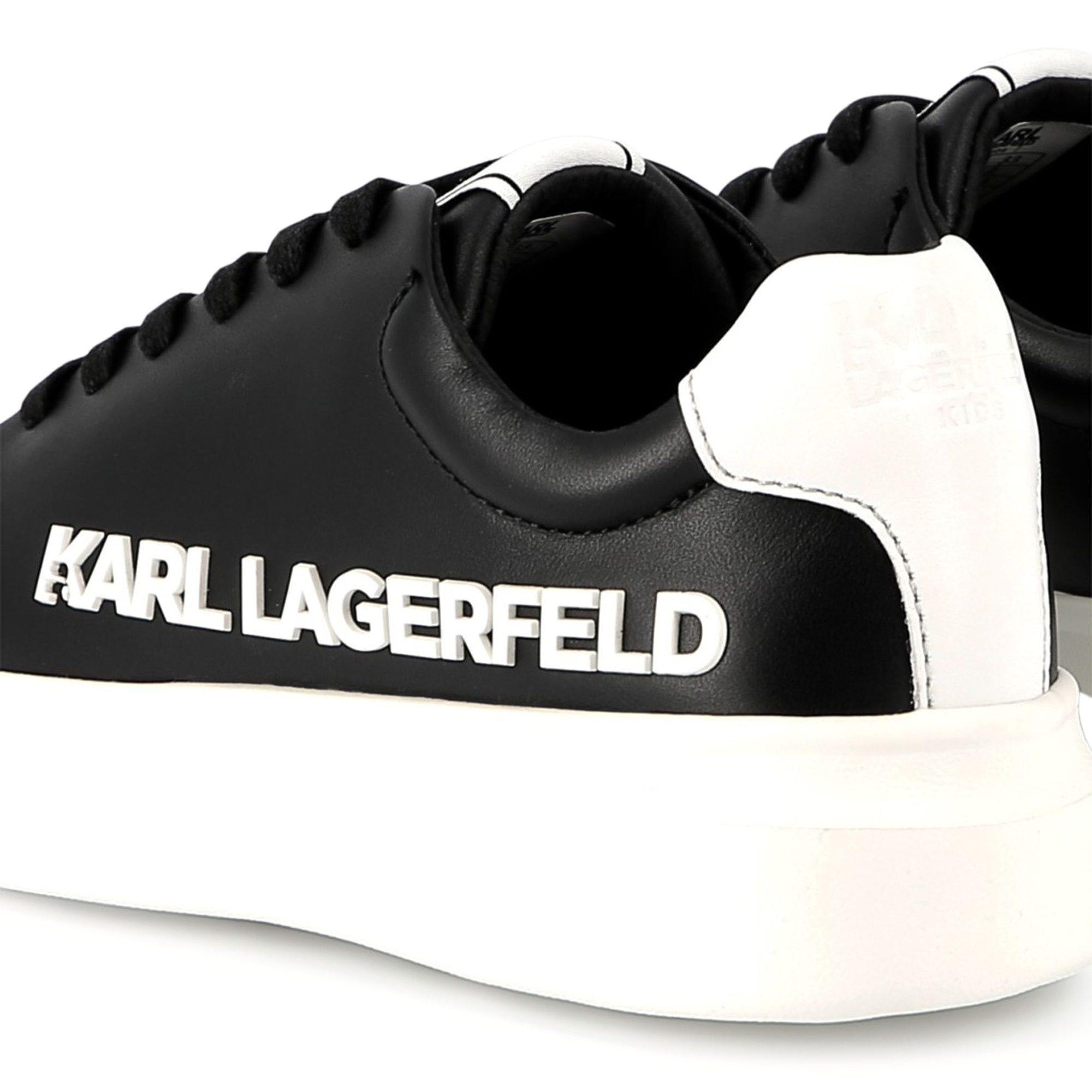 Leren sneakers met veters KARL LAGERFELD KIDS Voor