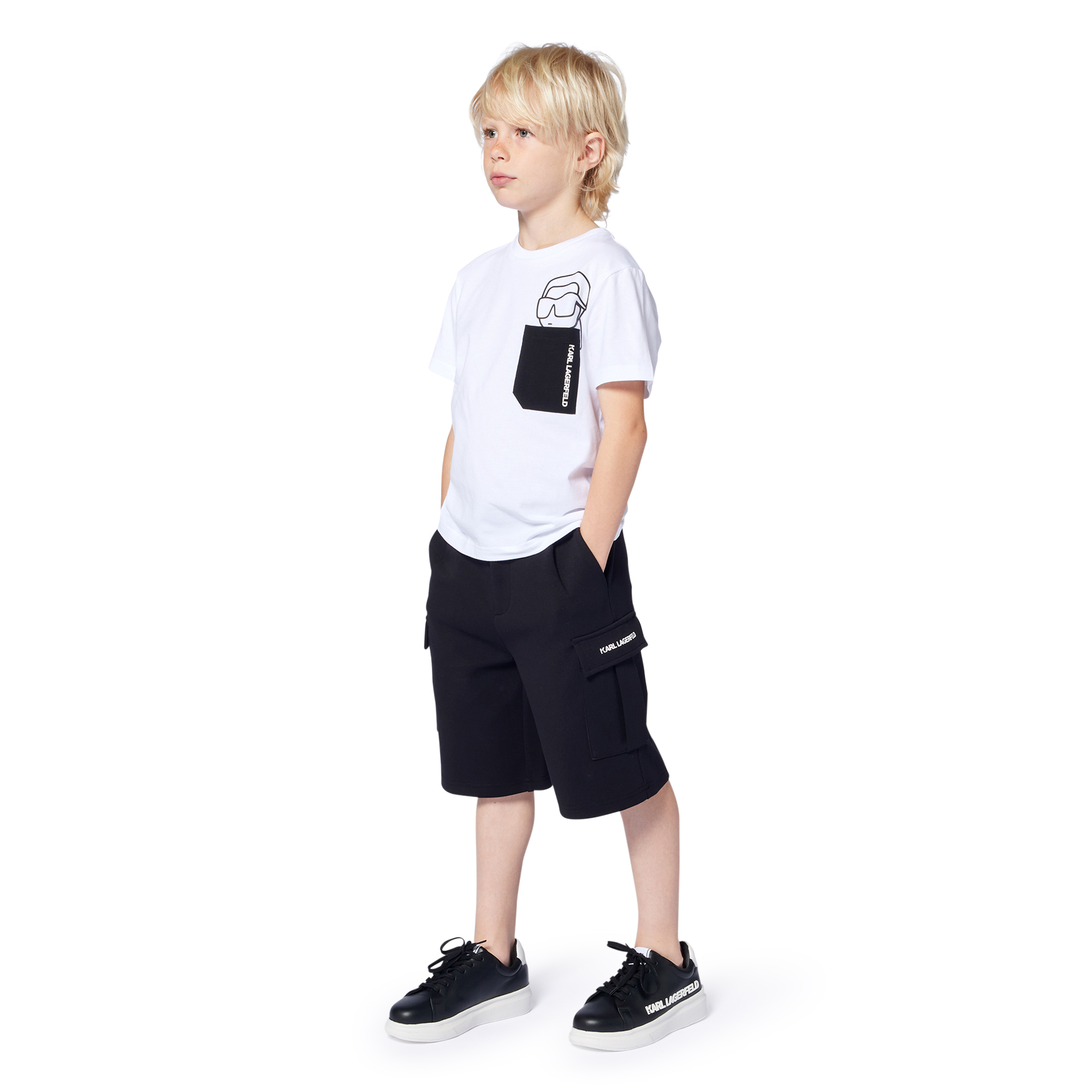 Leren sneakers met veters KARL LAGERFELD KIDS Voor