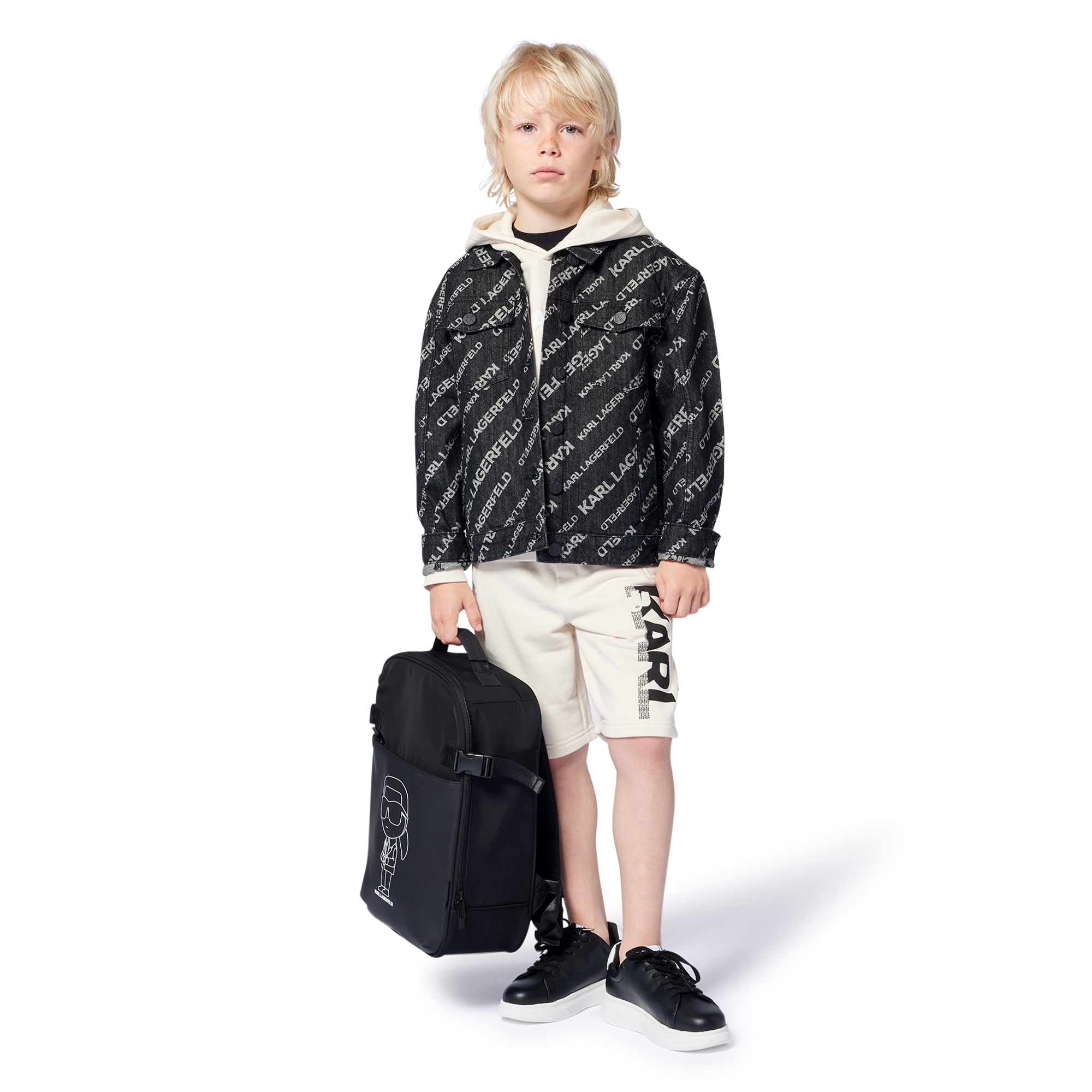 Lace-up leather trainers KARL LAGERFELD KIDS for UNISEX