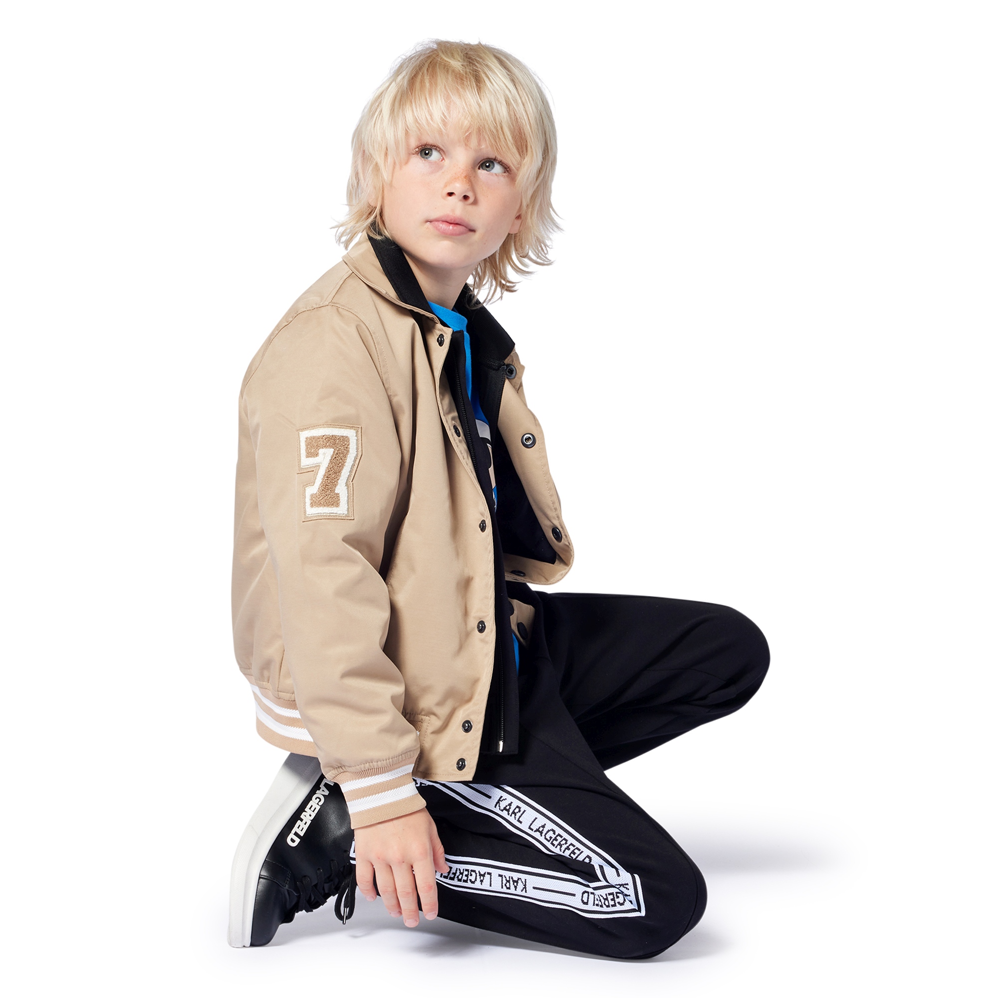 Baskets en cuir à lacets KARL LAGERFELD KIDS pour UNISEXE