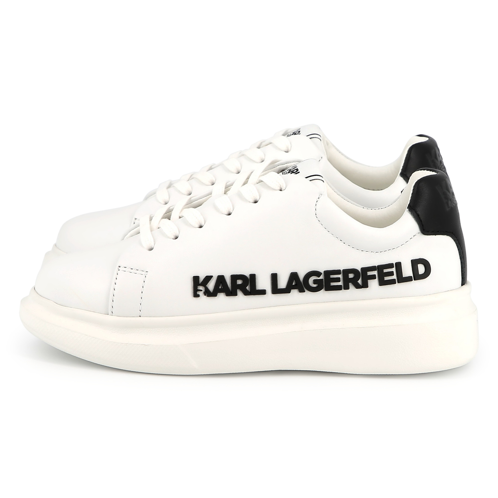 Sneakers in pelle con lacci KARL LAGERFELD KIDS Per UNISEX