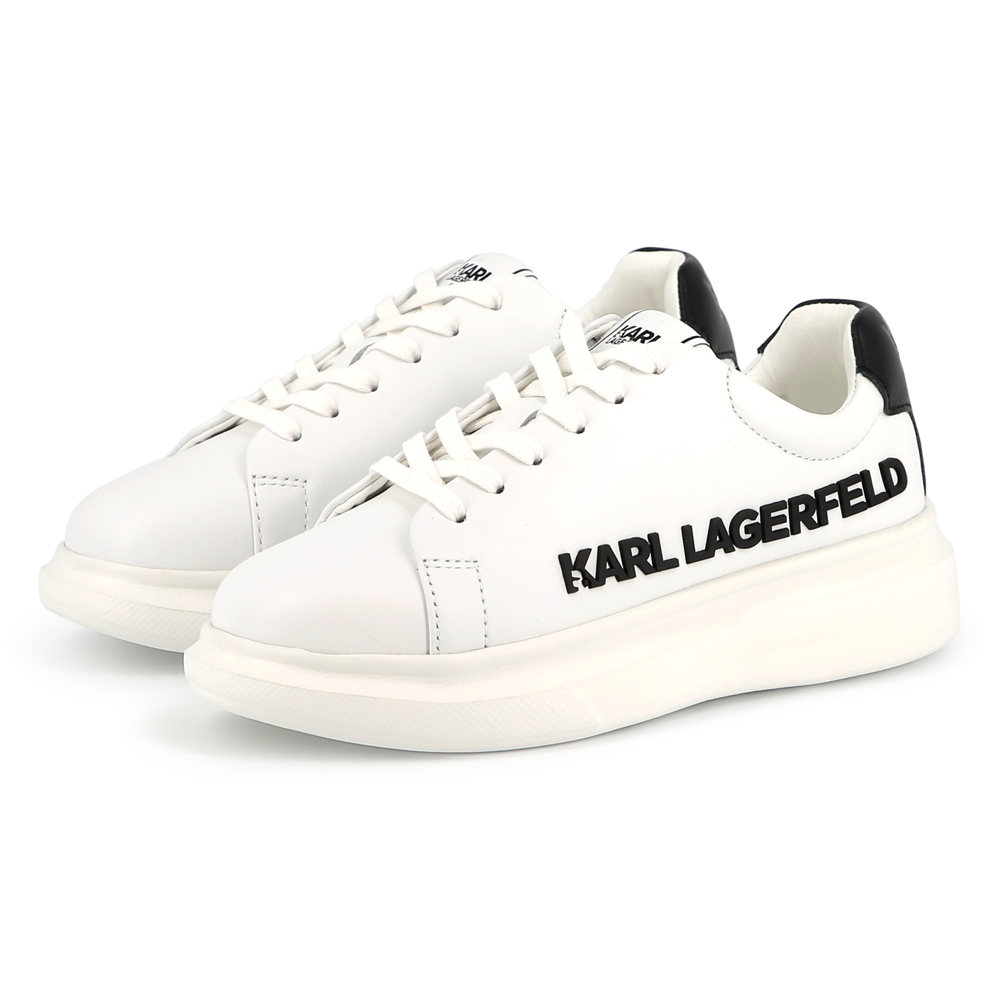 Leren sneakers met veters KARL LAGERFELD KIDS Voor