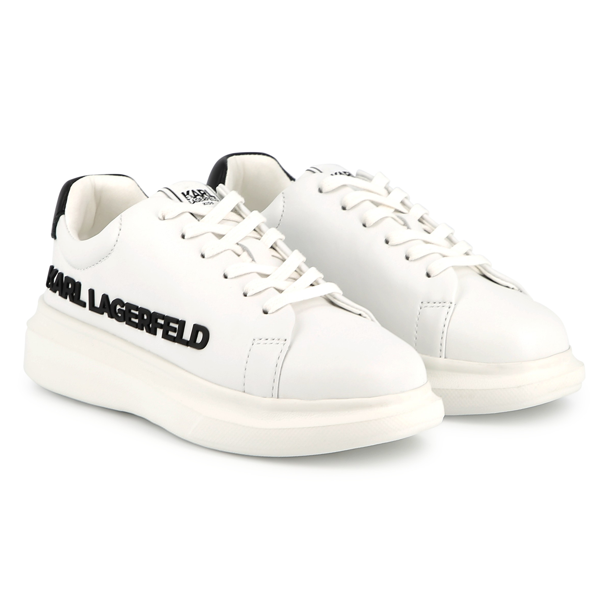 Baskets en cuir à lacets KARL LAGERFELD KIDS pour UNISEXE