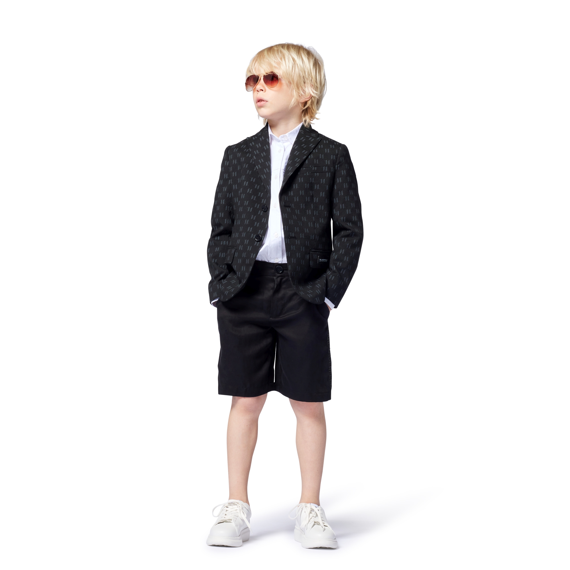 Leren sneakers met veters KARL LAGERFELD KIDS Voor