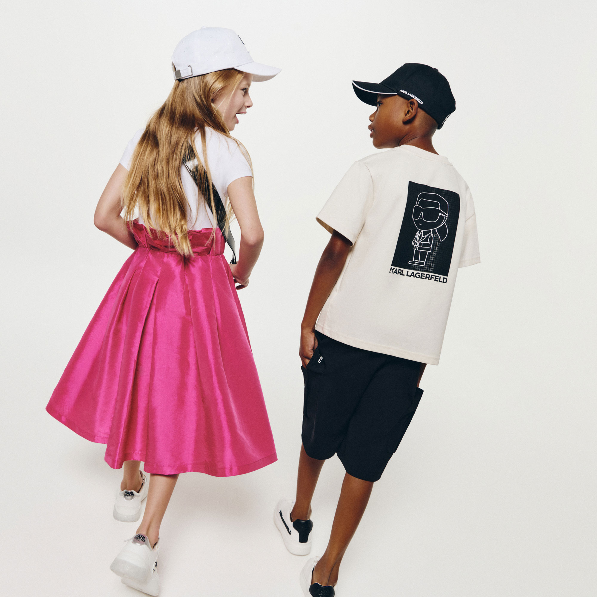 Sneakers in pelle con lacci KARL LAGERFELD KIDS Per UNISEX