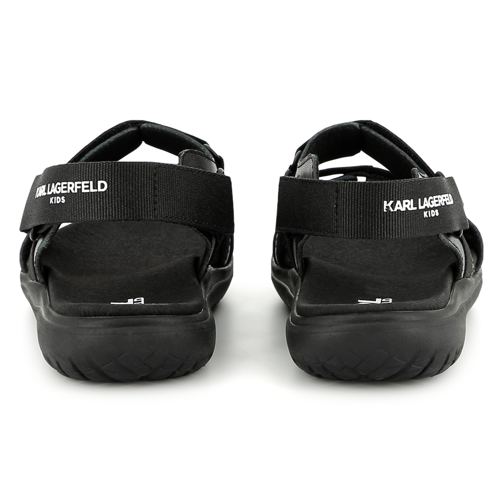 Leren sandalen met klittenband KARL LAGERFELD KIDS Voor