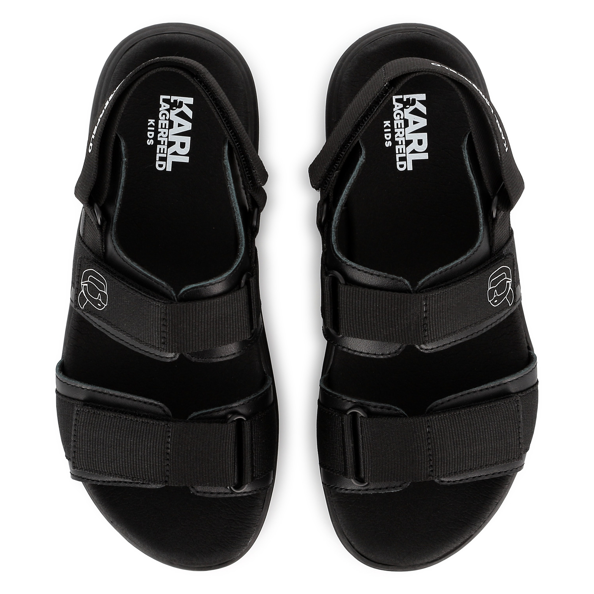 Hook-and-loop leather sandals KARL LAGERFELD KIDS for BOY