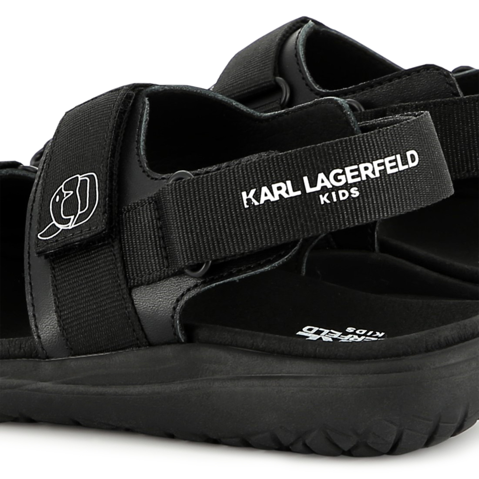 Hook-and-loop leather sandals KARL LAGERFELD KIDS for BOY