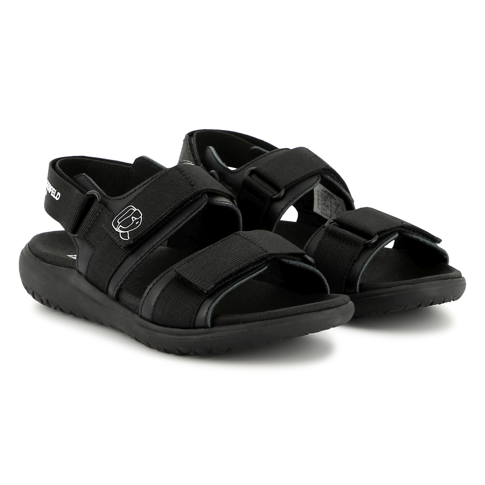 Hook-and-loop leather sandals KARL LAGERFELD KIDS for BOY