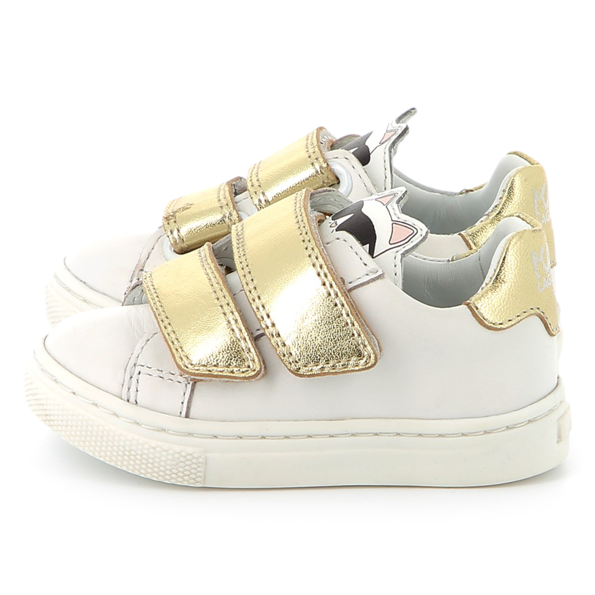 Baskets en cuir à scratch KARL LAGERFELD KIDS pour FILLE