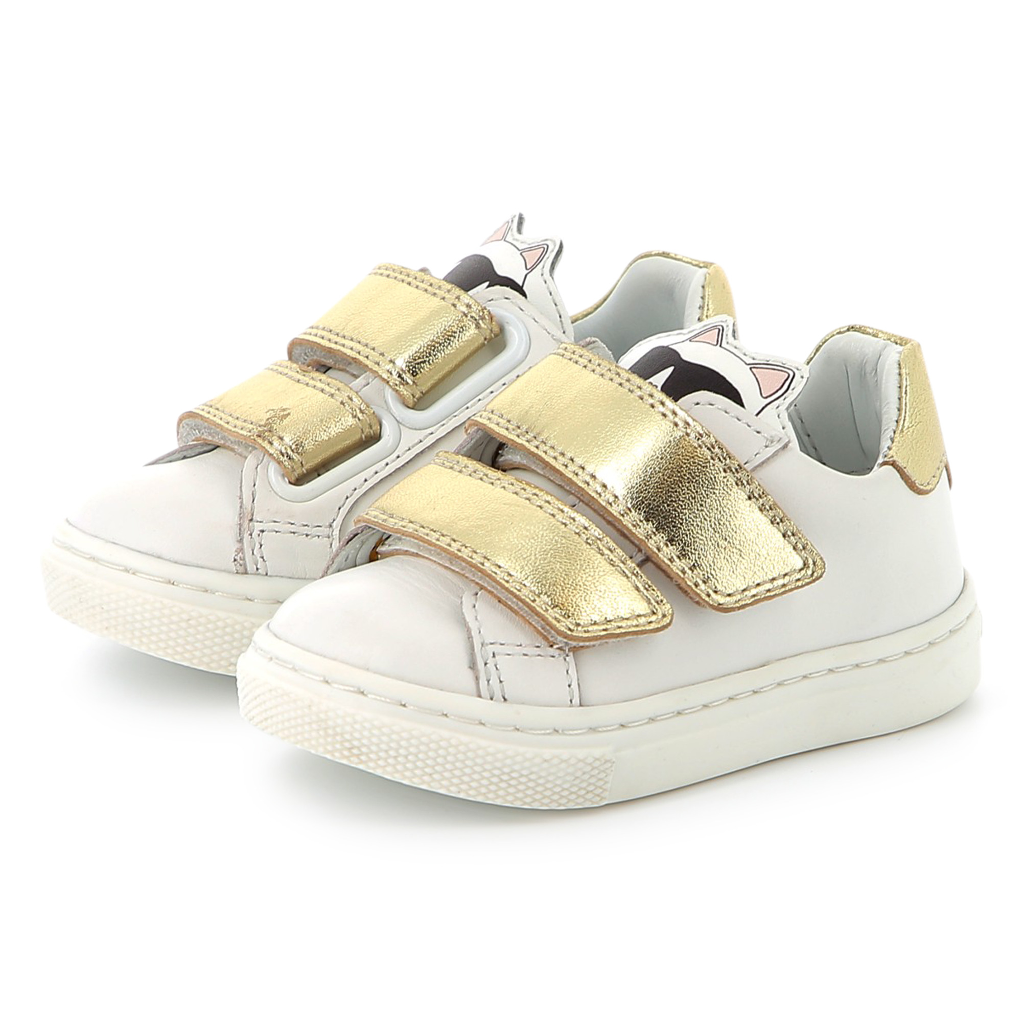 Baskets en cuir à scratch KARL LAGERFELD KIDS pour FILLE