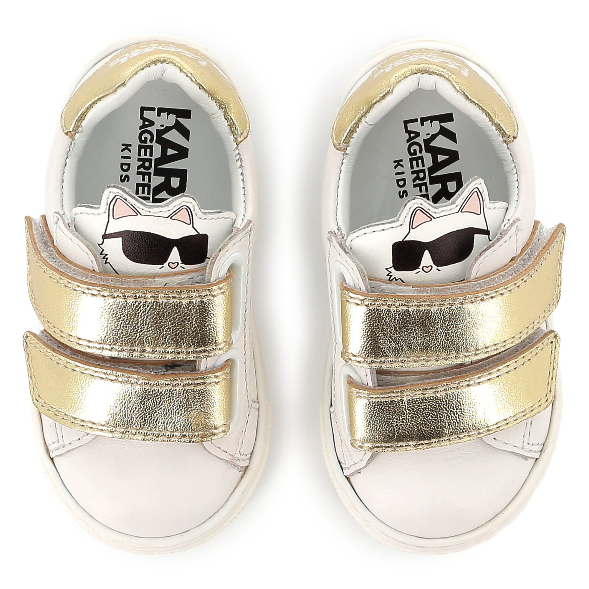 Baskets en cuir à scratch KARL LAGERFELD KIDS pour FILLE