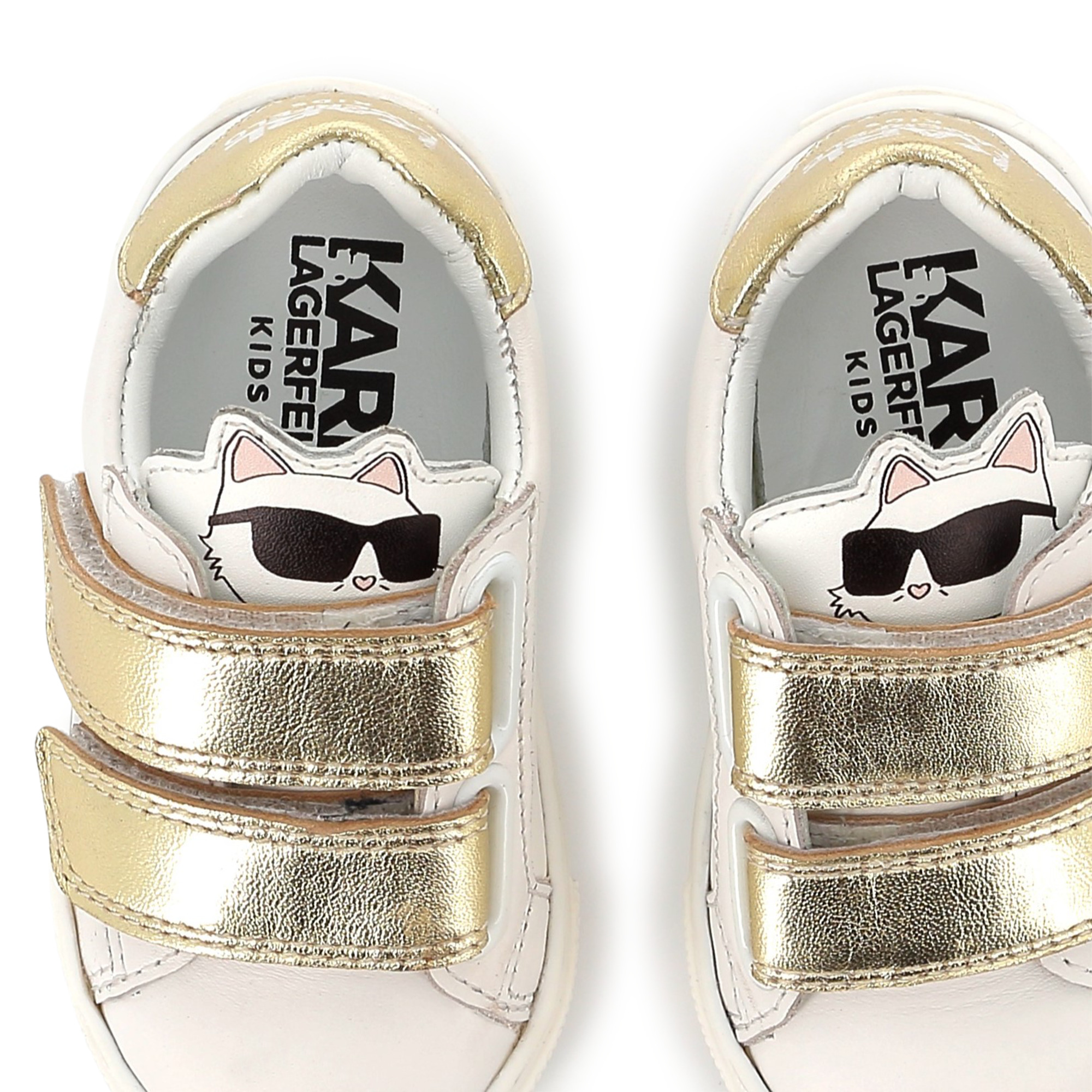 Baskets en cuir à scratch KARL LAGERFELD KIDS pour FILLE