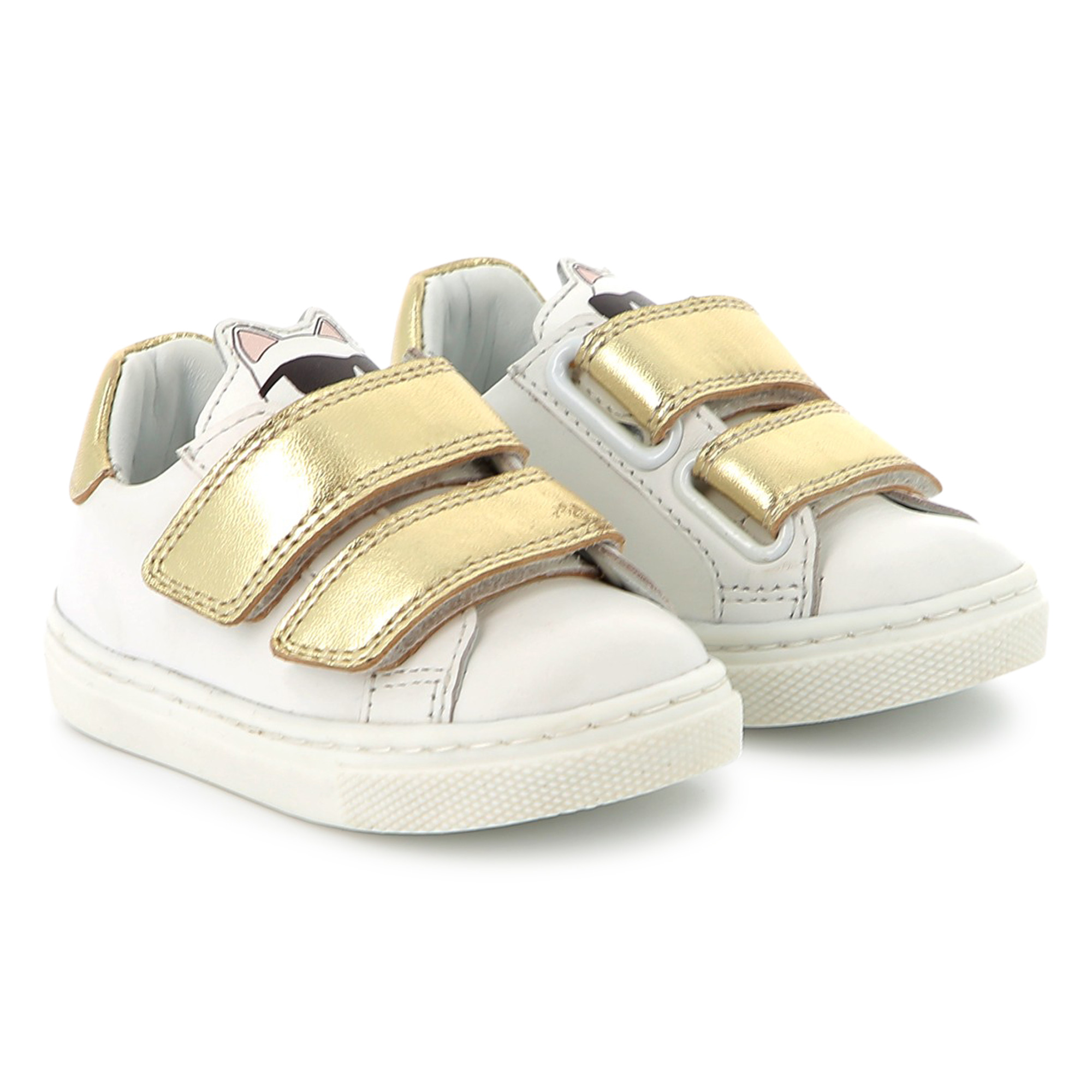 Baskets en cuir à scratch KARL LAGERFELD KIDS pour FILLE