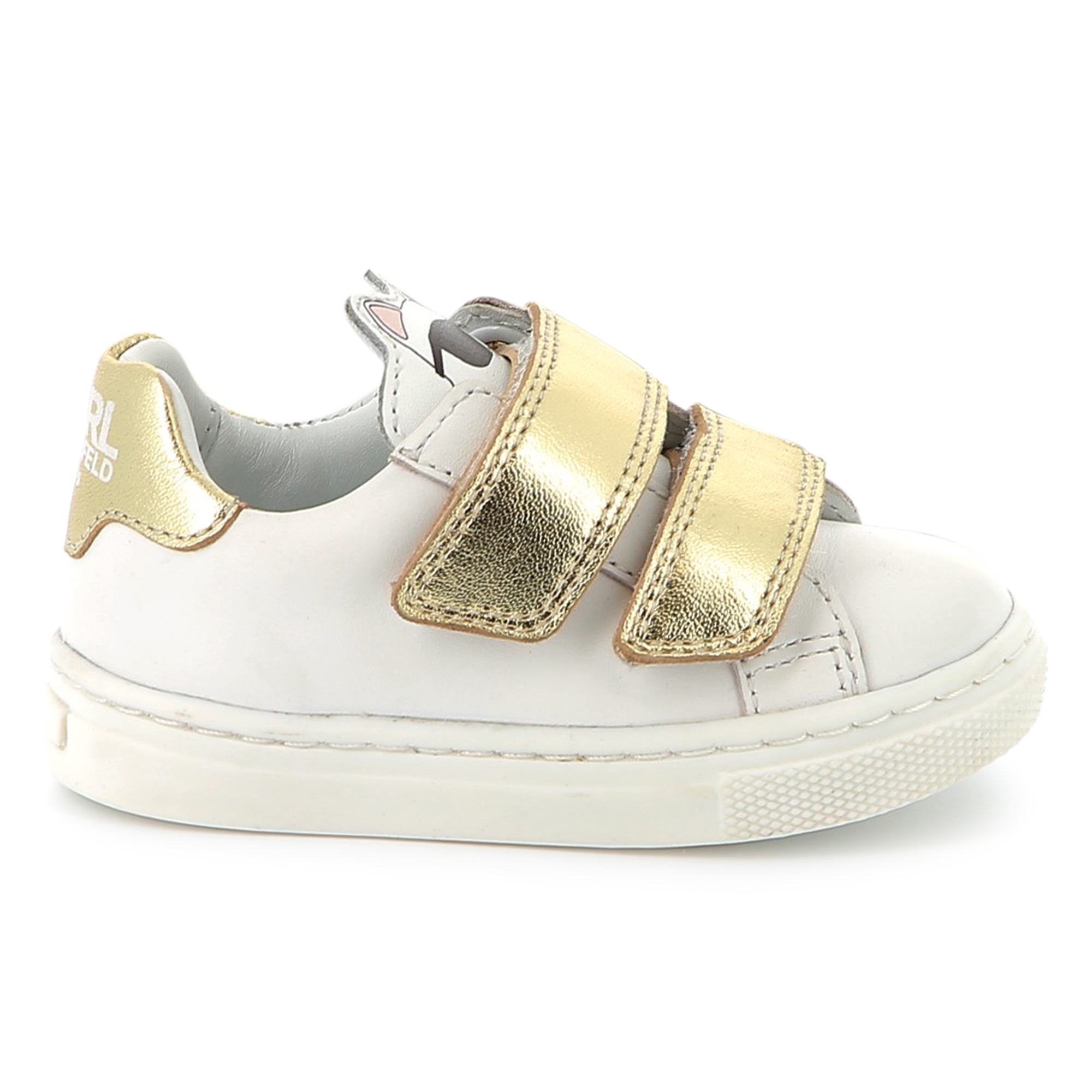 Baskets en cuir à scratch KARL LAGERFELD KIDS pour FILLE