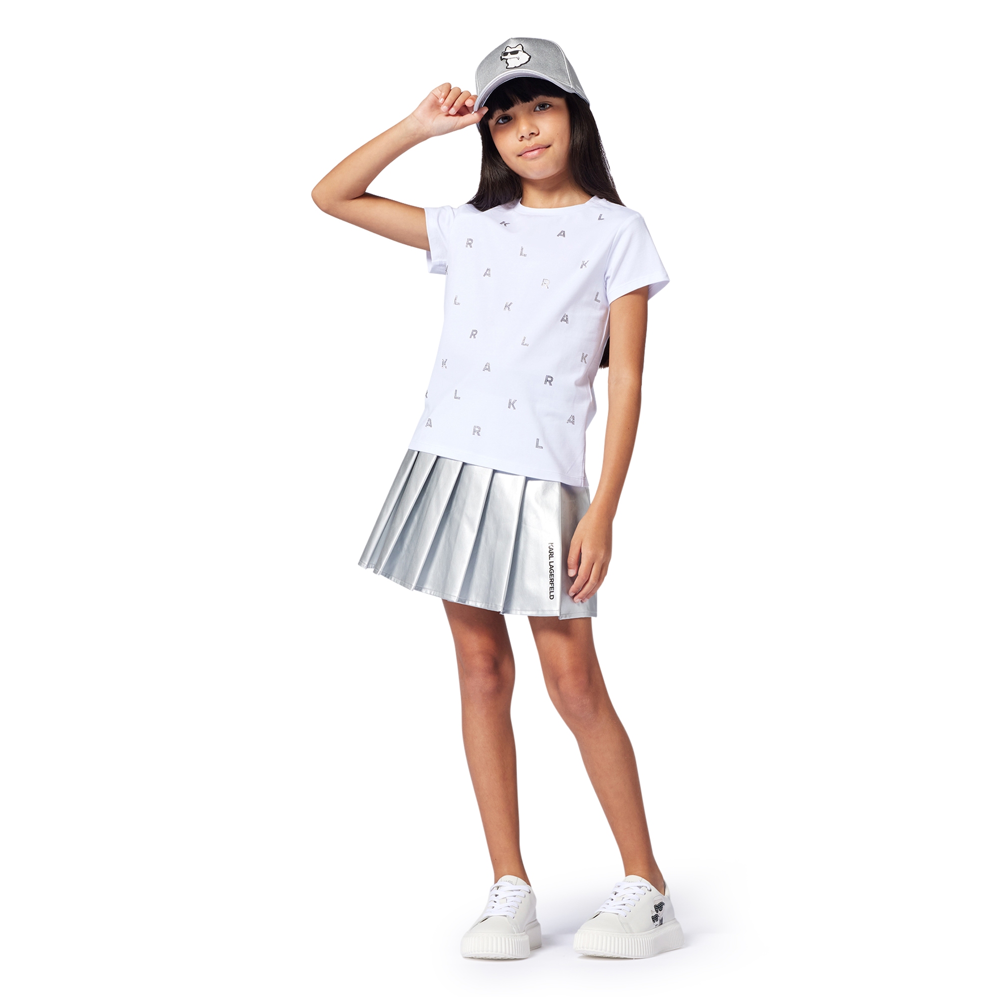 Adjustable cap with badge KARL LAGERFELD KIDS for GIRL