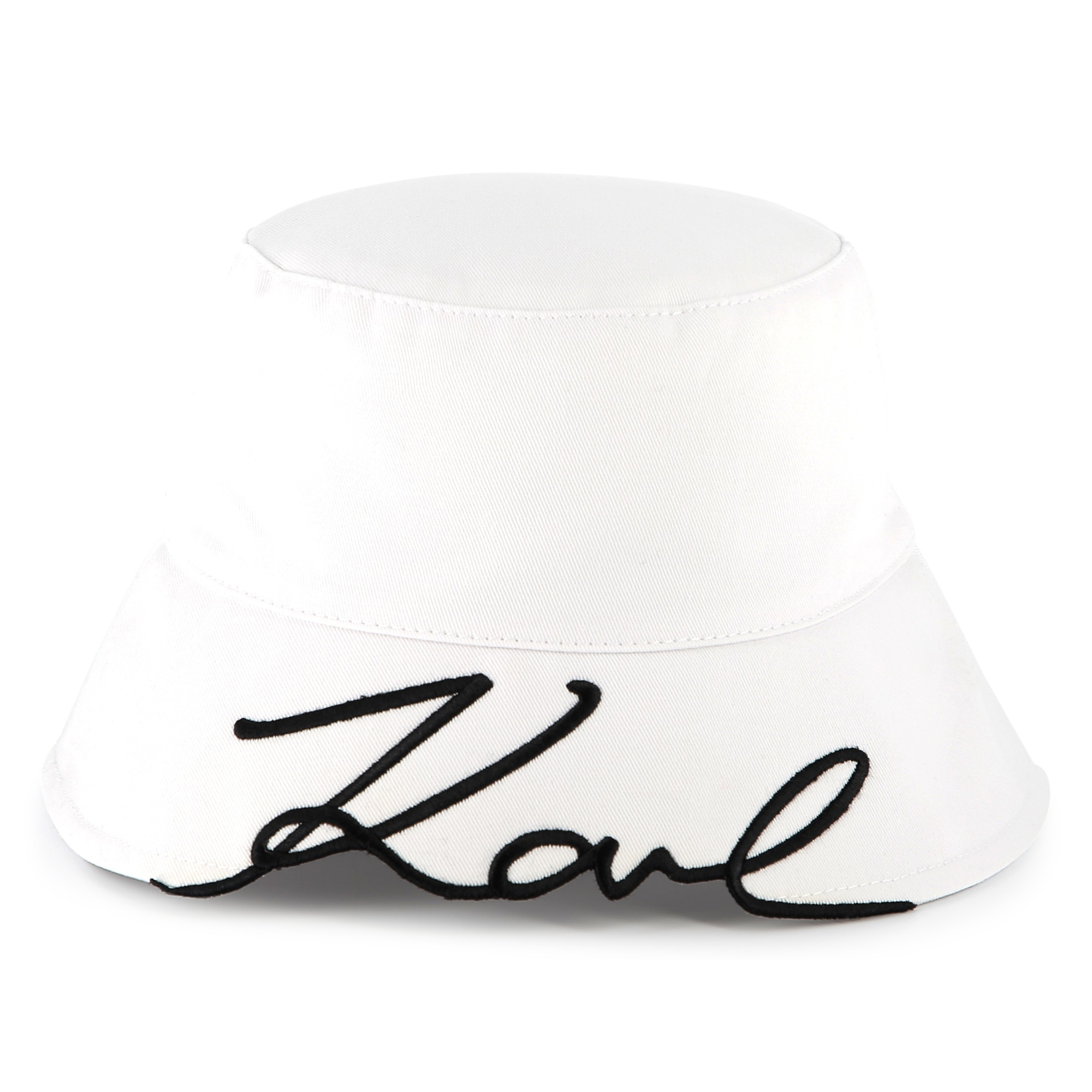 Embroidered cotton bucket hat KARL LAGERFELD KIDS for GIRL