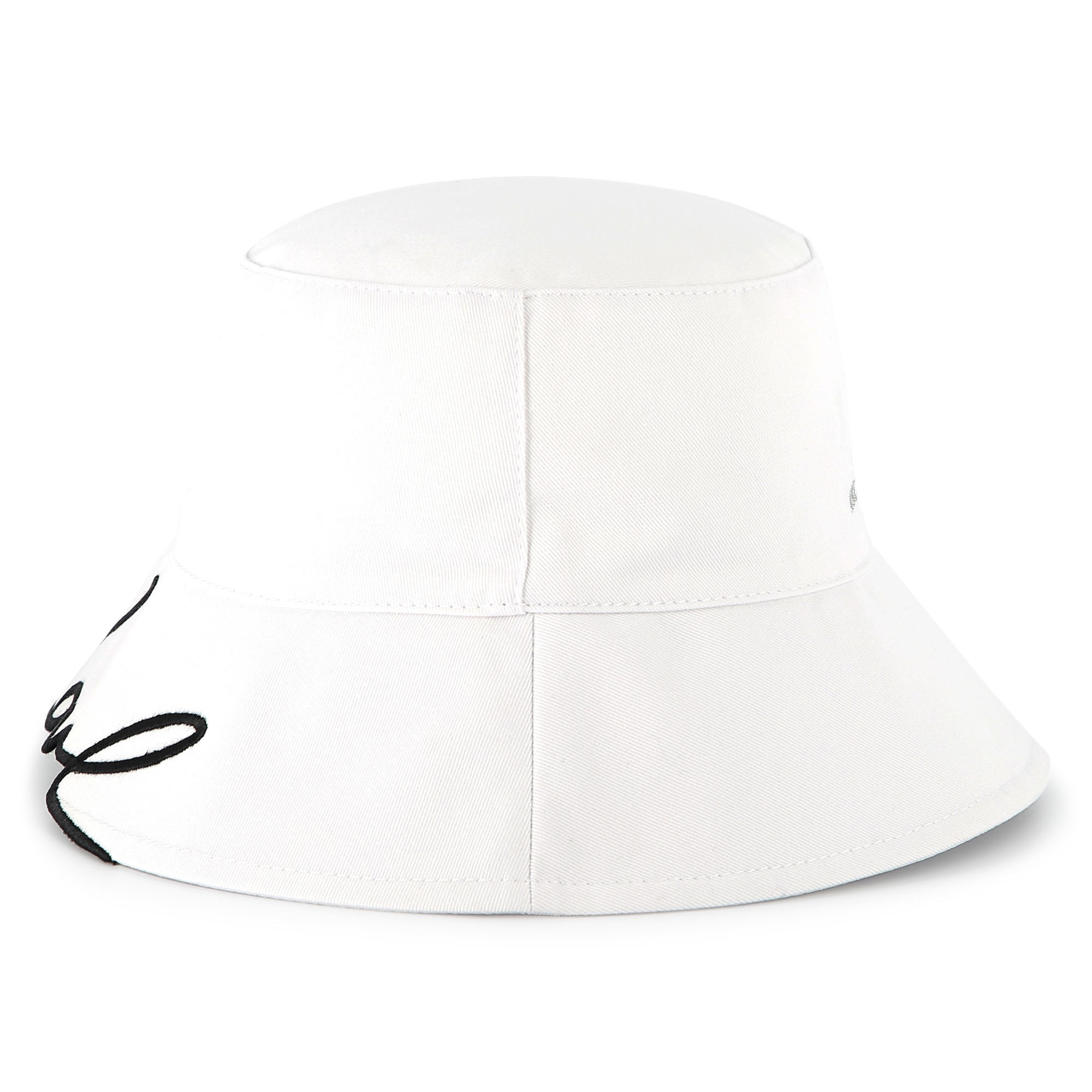 Embroidered cotton bucket hat KARL LAGERFELD KIDS for GIRL