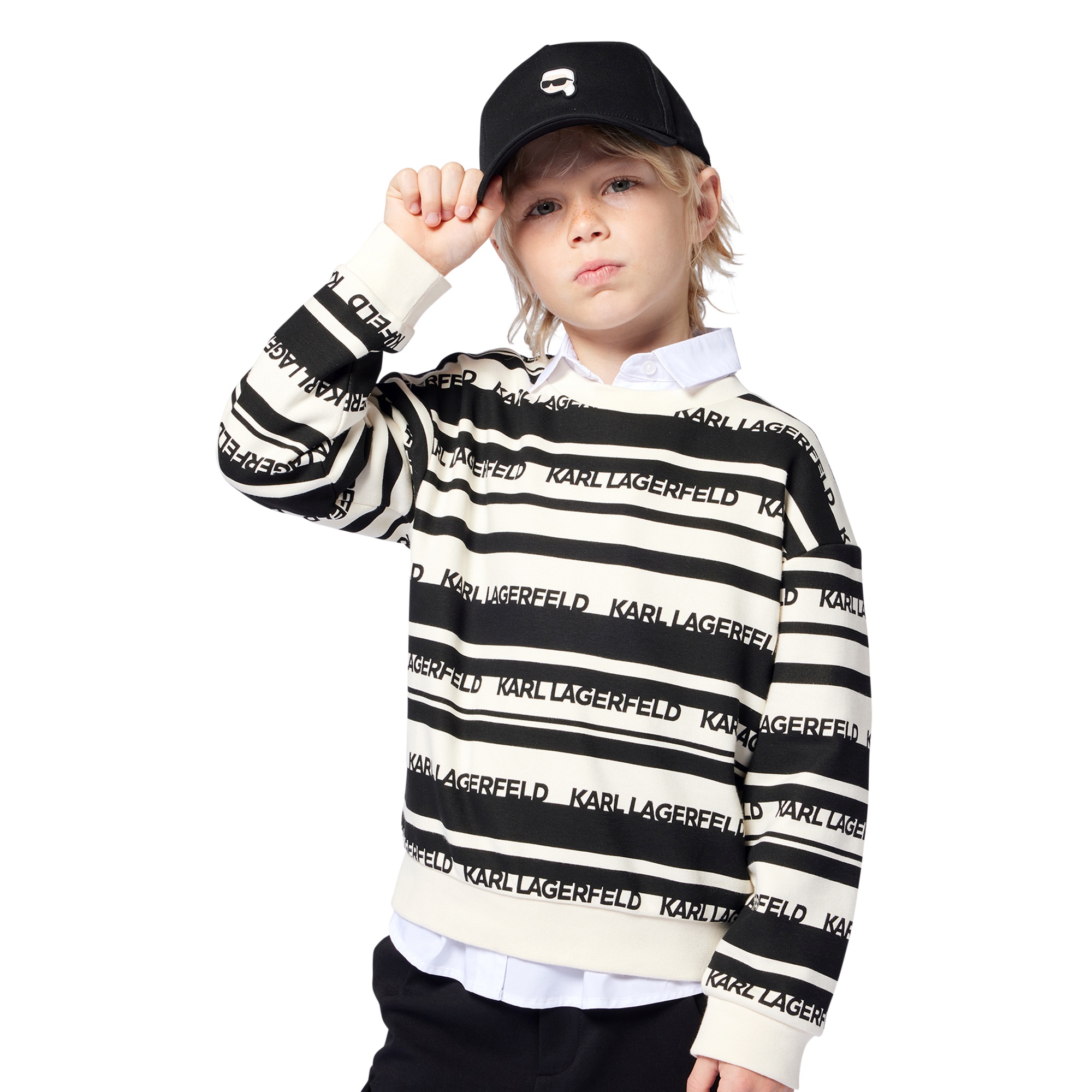 Casquette réglable en coton KARL LAGERFELD KIDS pour GARCON