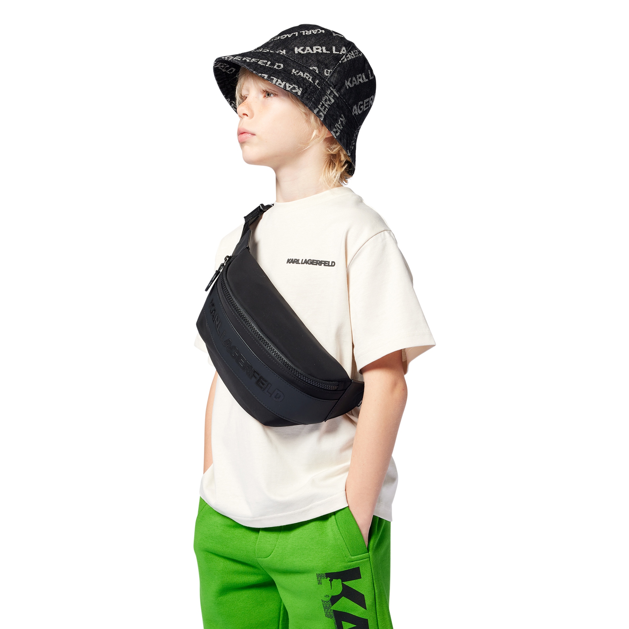 Printed denim bucket hat KARL LAGERFELD KIDS for BOY