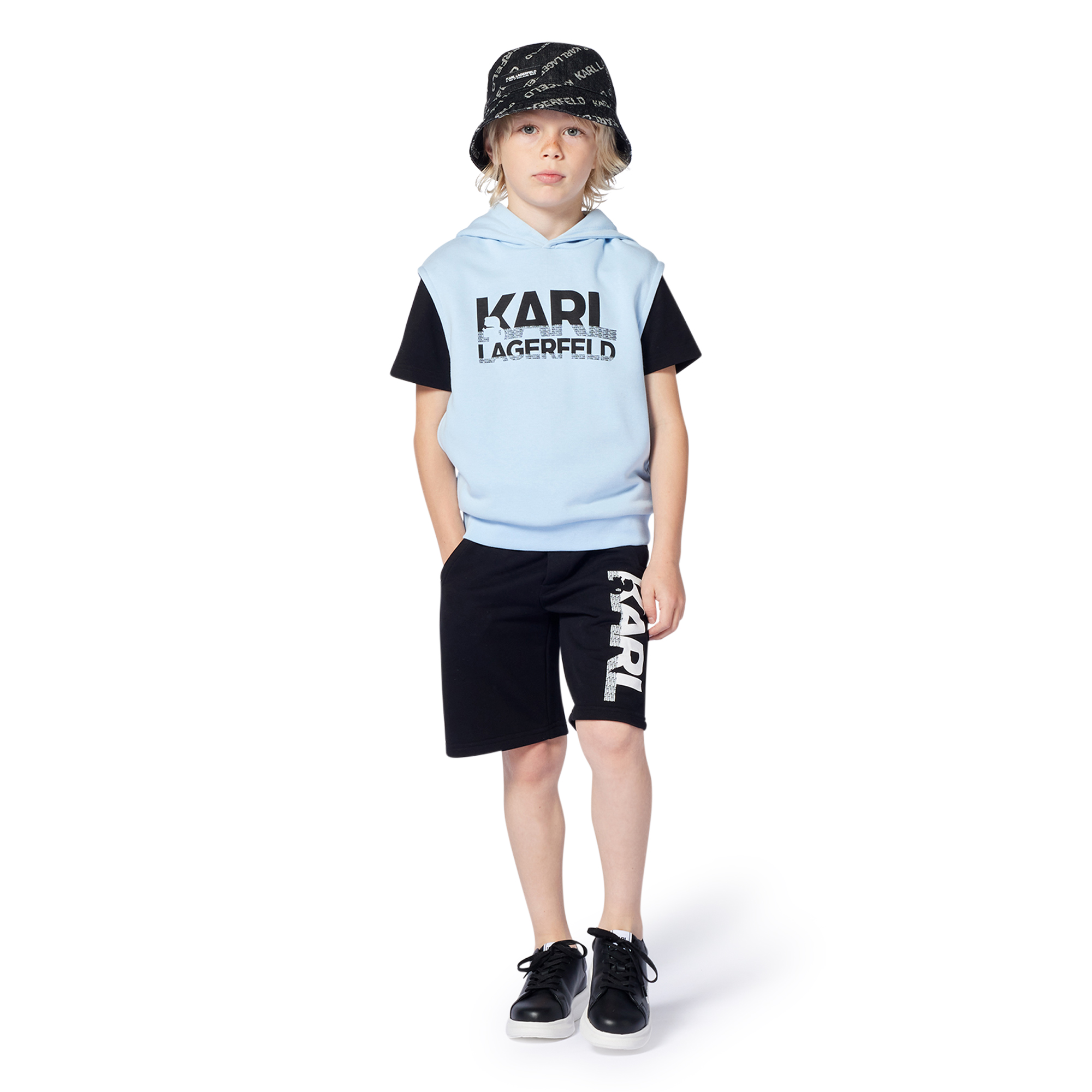 Printed denim bucket hat KARL LAGERFELD KIDS for BOY