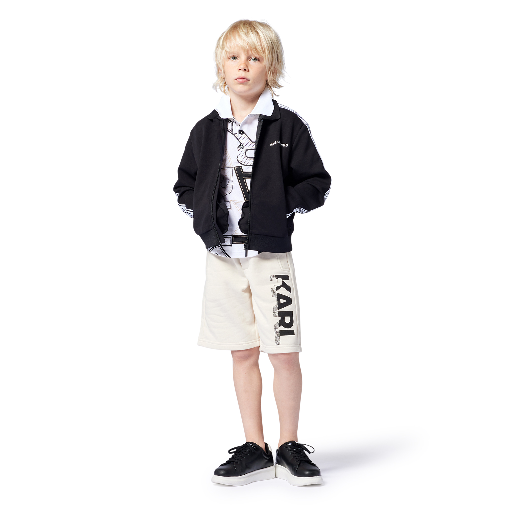 Katoenen bermuda met elastiek KARL LAGERFELD KIDS Voor