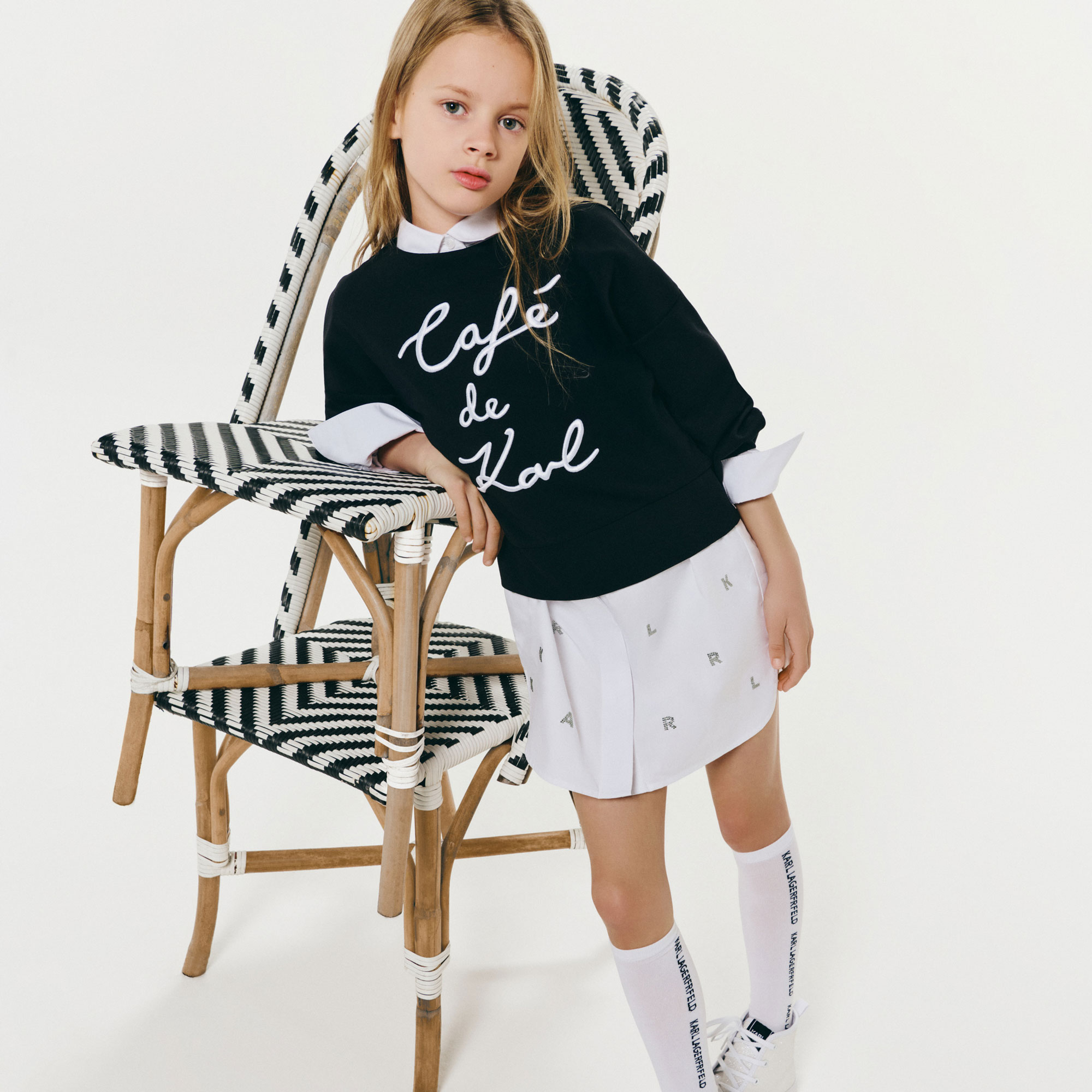 Long-sleeved shirt-dress KARL LAGERFELD KIDS for GIRL