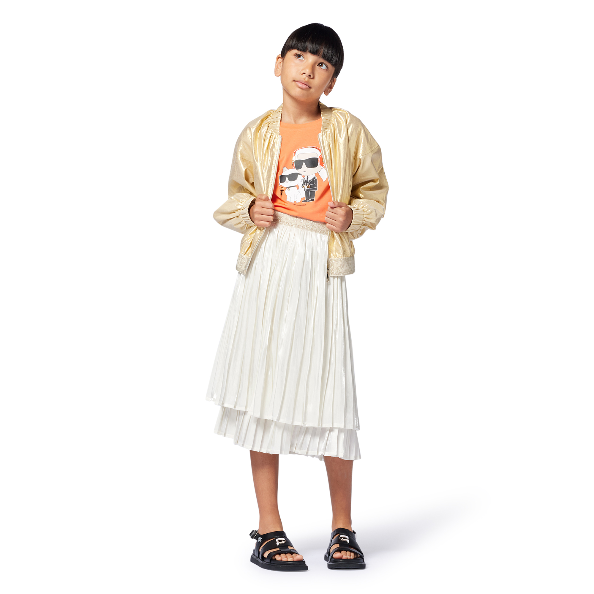 Pleated voile skirt KARL LAGERFELD KIDS for GIRL