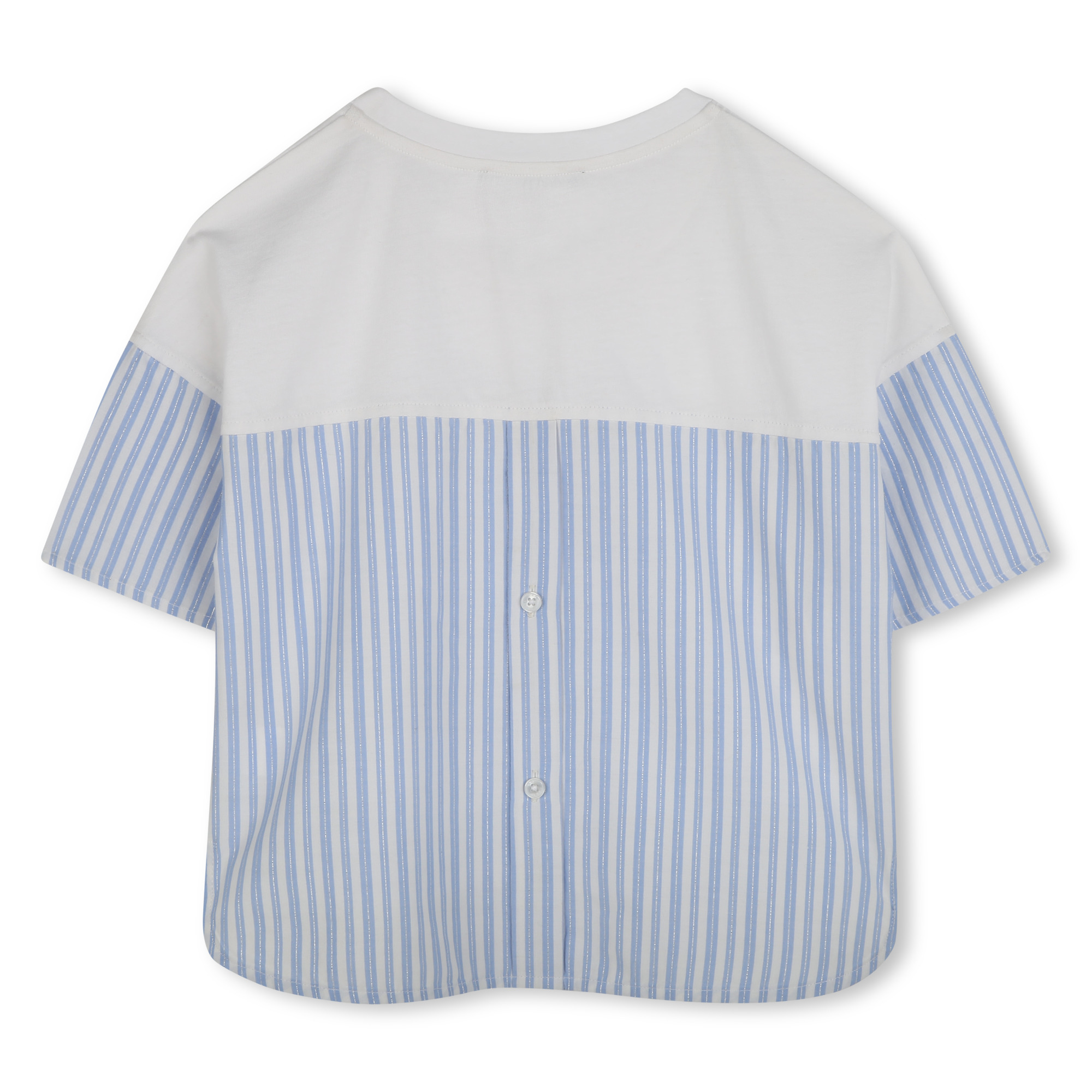 T-shirt bimatière avec imprimé KARL LAGERFELD KIDS pour FILLE