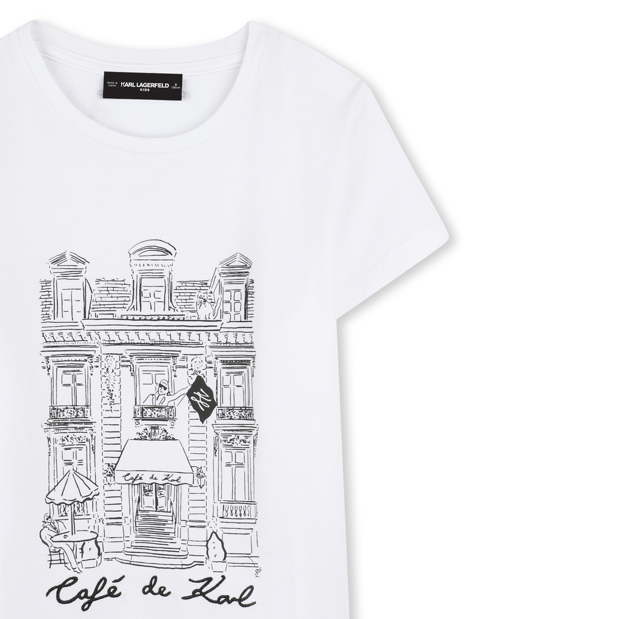 T-shirt avec imprimé placé KARL LAGERFELD KIDS pour FILLE