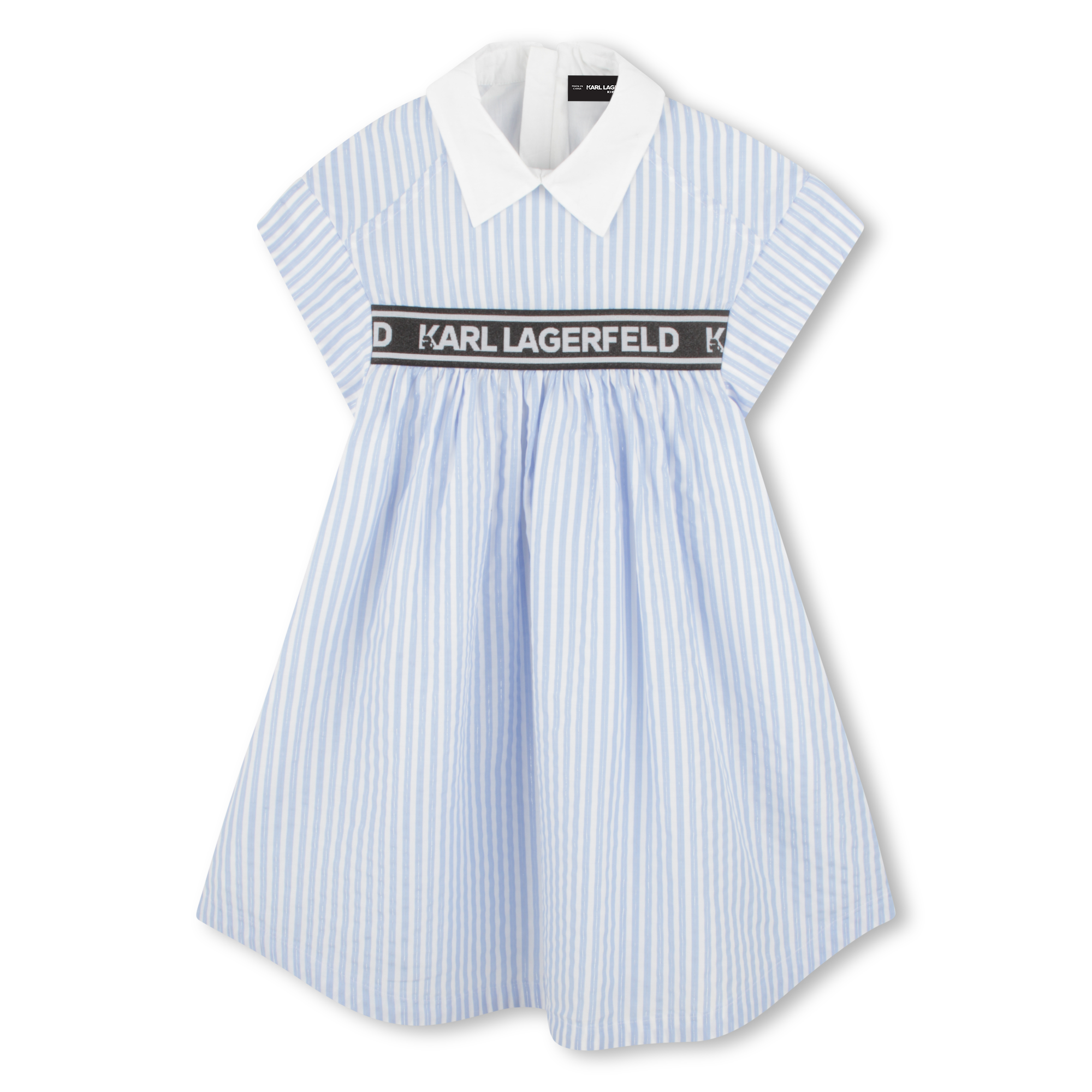 Robe chemise rayée métallisée KARL LAGERFELD KIDS pour FILLE