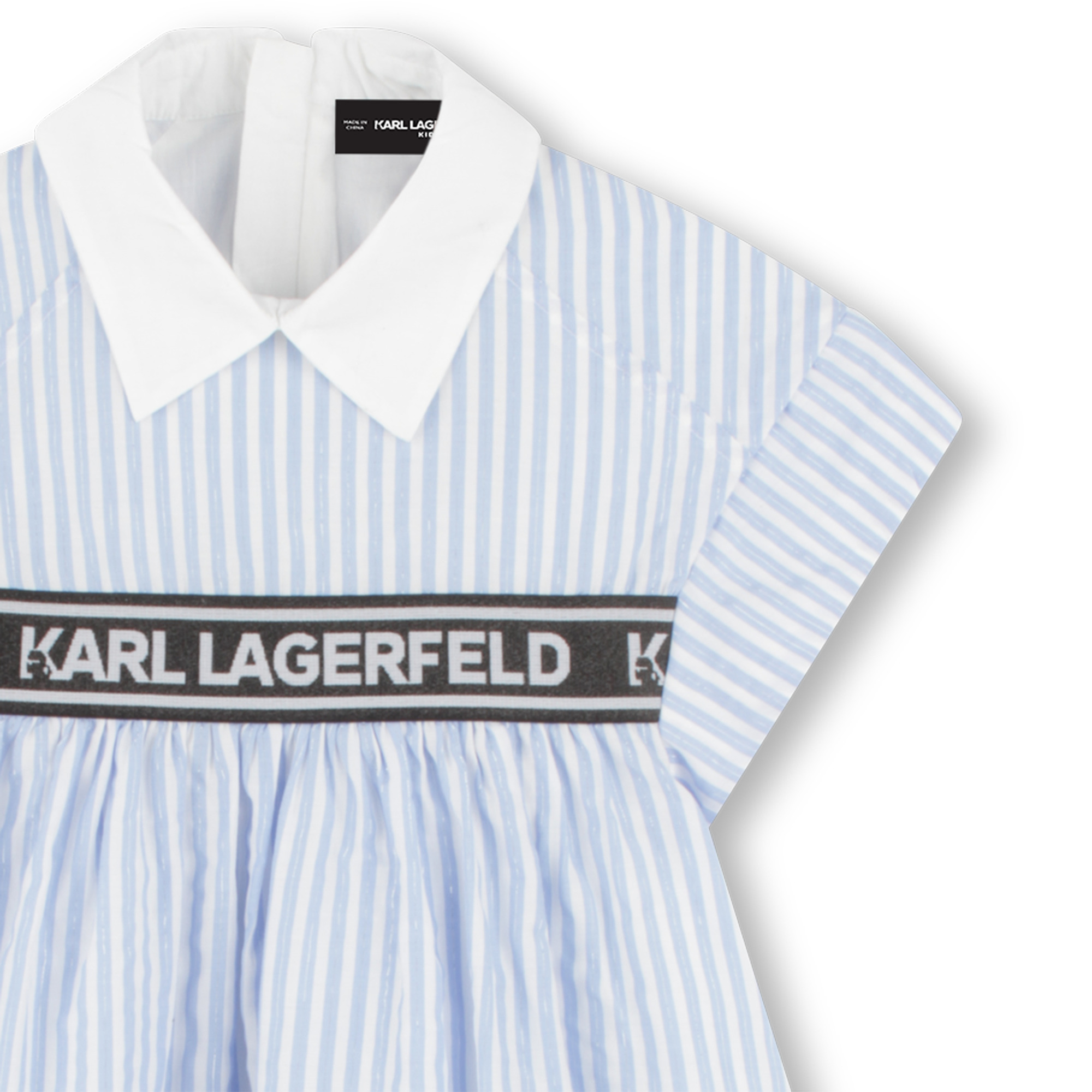 Metallic-striped shirt dress KARL LAGERFELD KIDS for GIRL