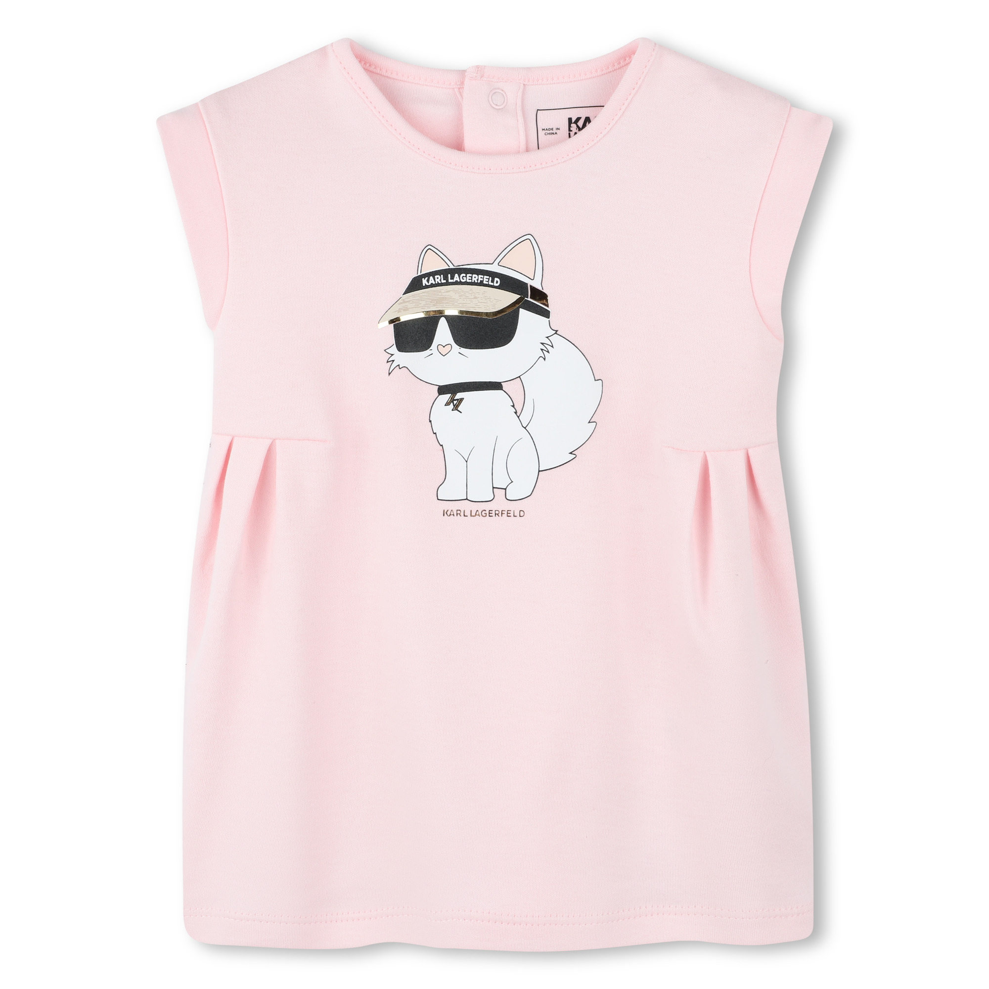 Flared dress with illustration KARL LAGERFELD KIDS for GIRL