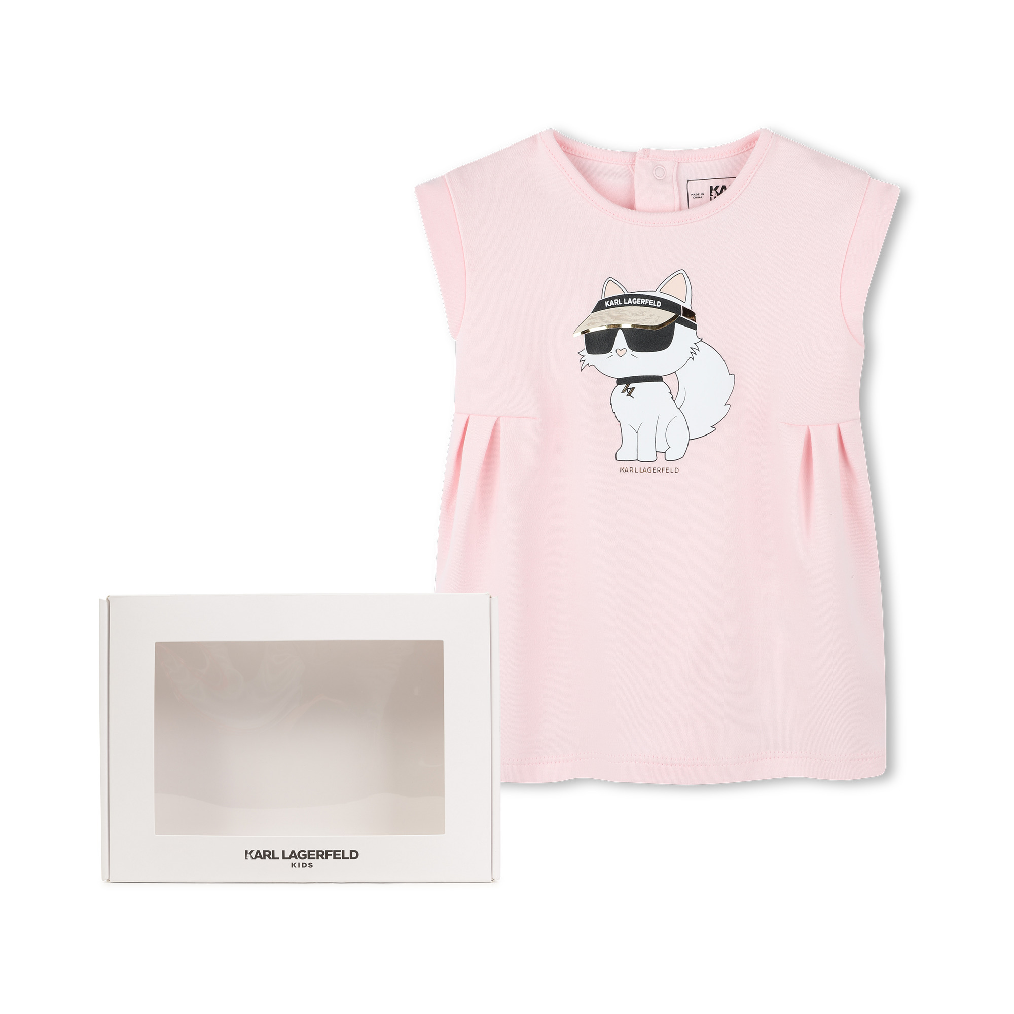 Flared dress with illustration KARL LAGERFELD KIDS for GIRL