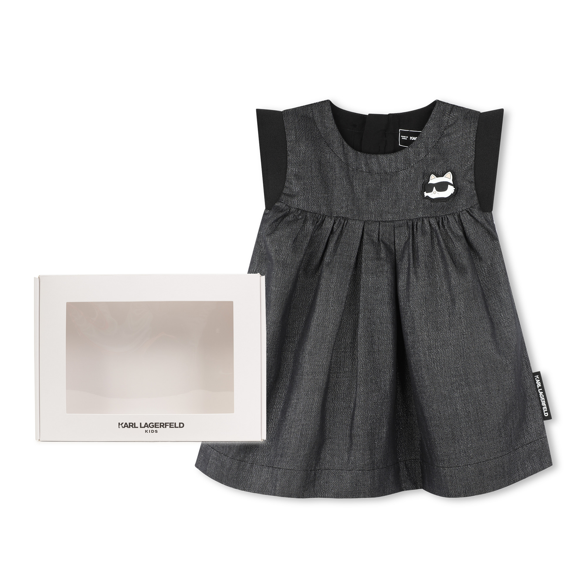 Robe évasée badge poitrine KARL LAGERFELD KIDS pour FILLE