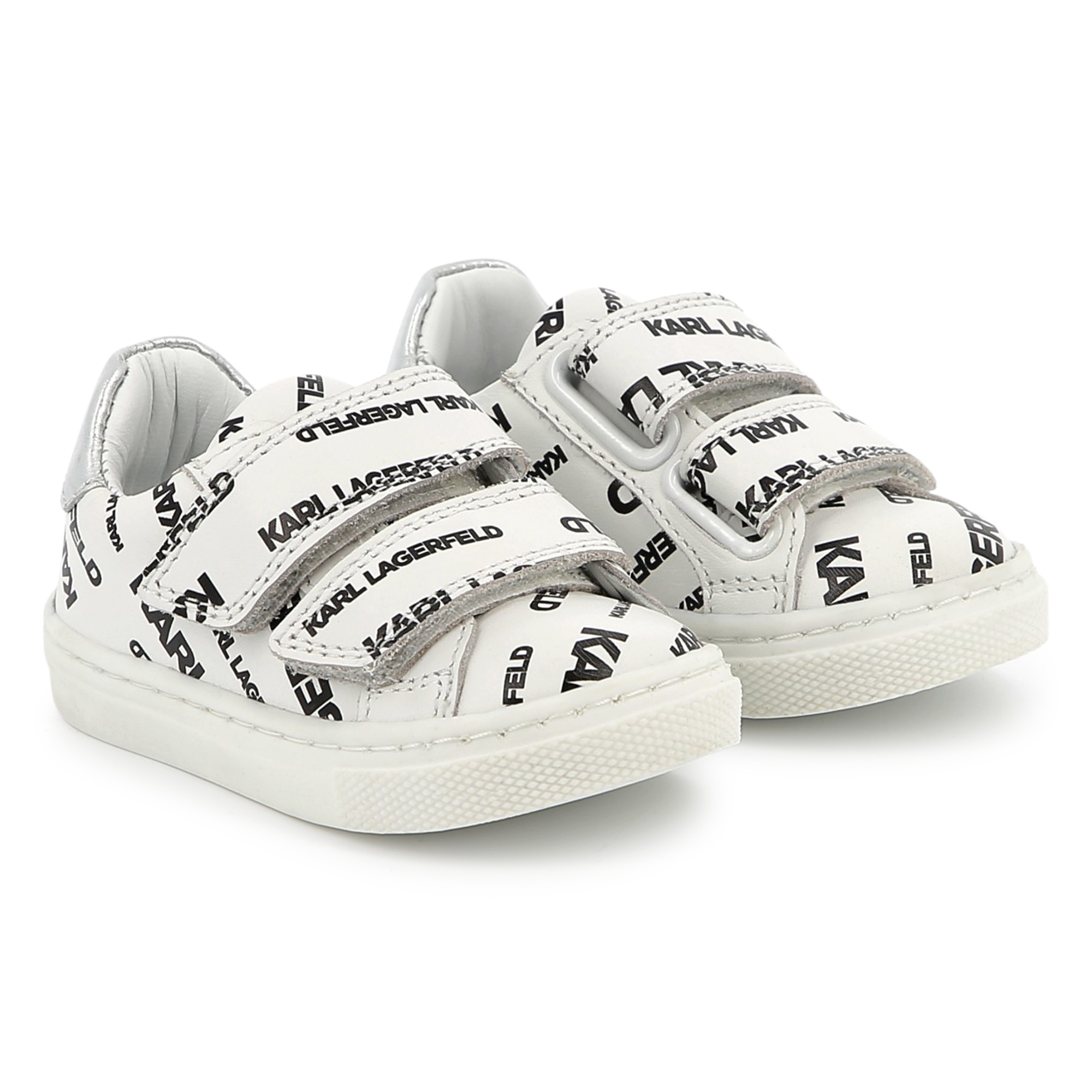 Baskets en cuir à scratchs KARL LAGERFELD KIDS pour UNISEXE